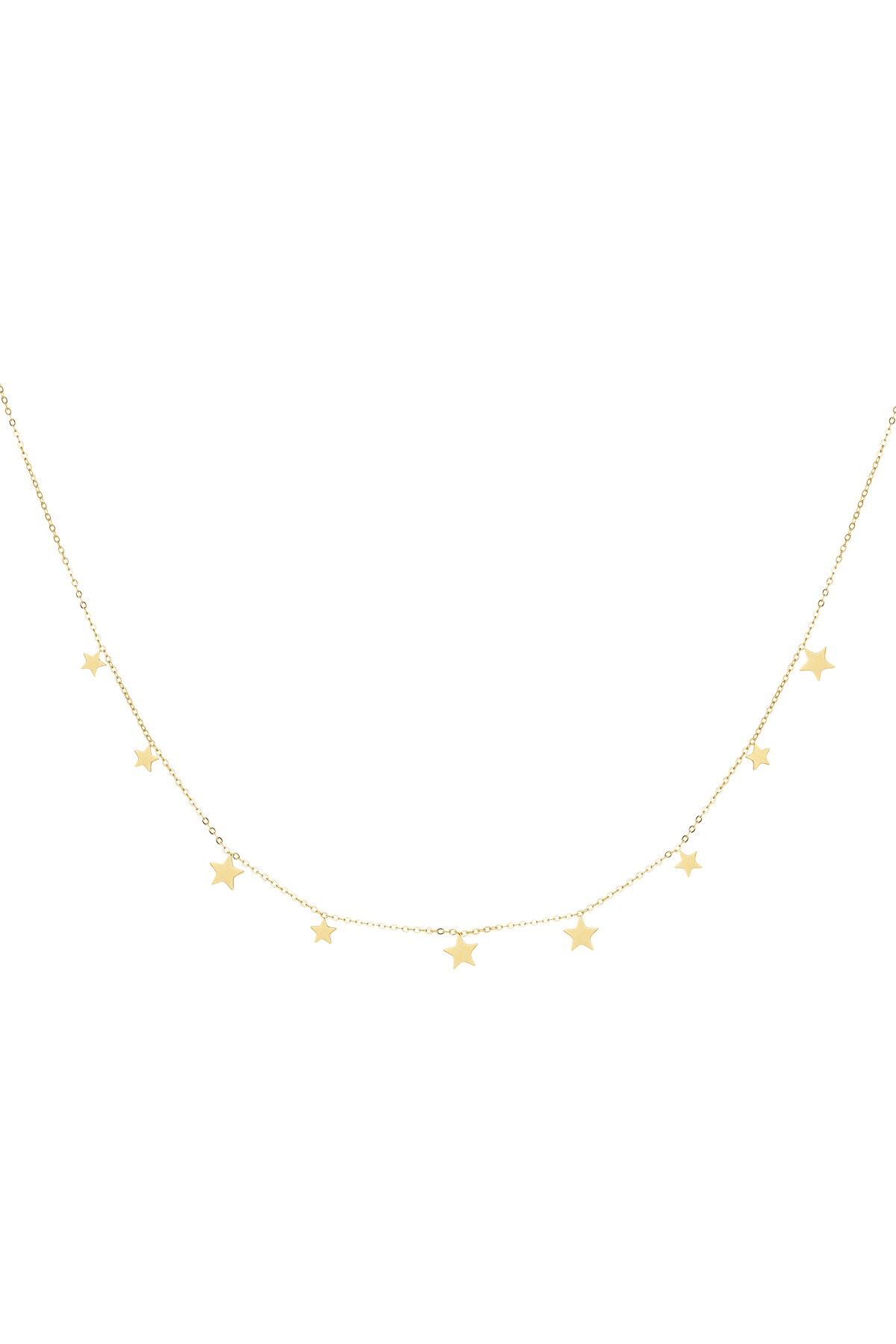 Classic necklace with star charms - Gold color h5 