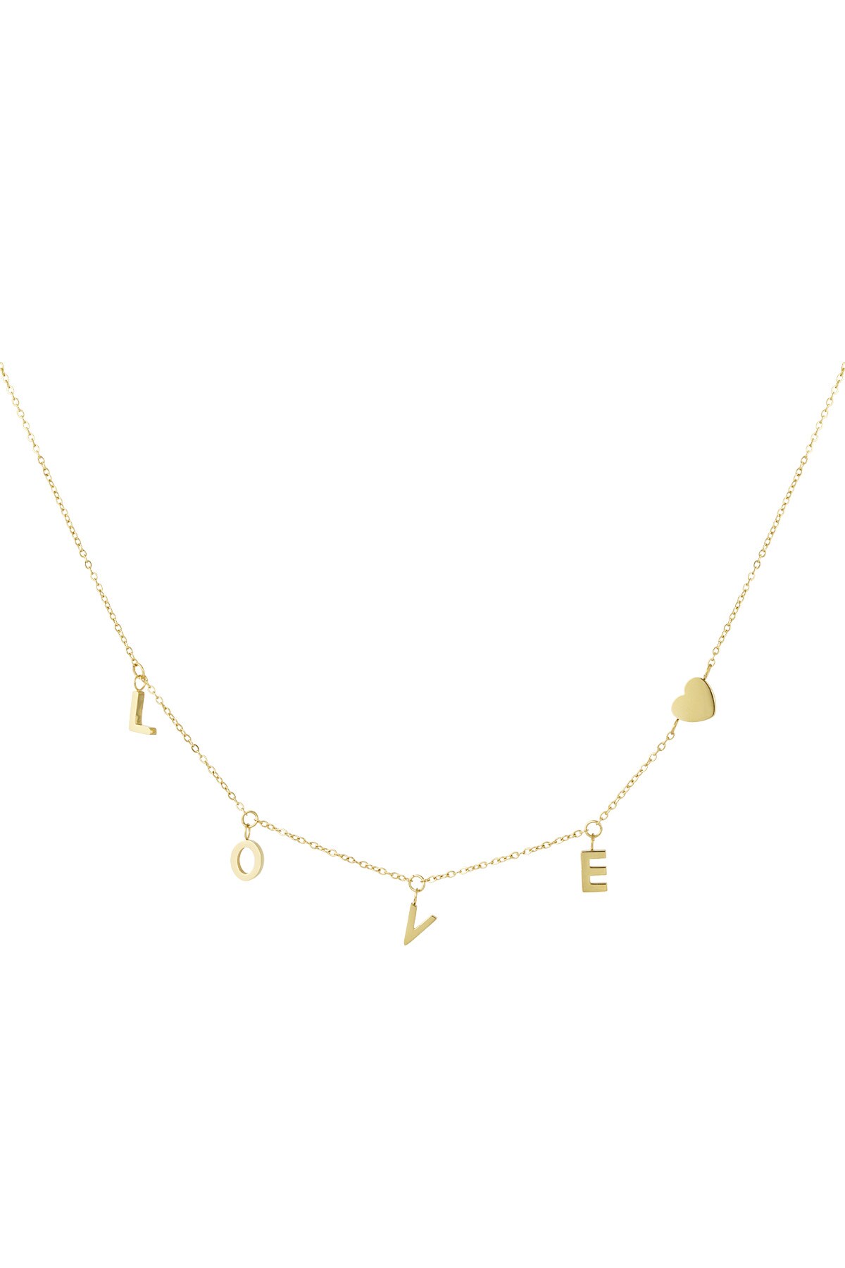 Necklace lover world - Gold color h5 