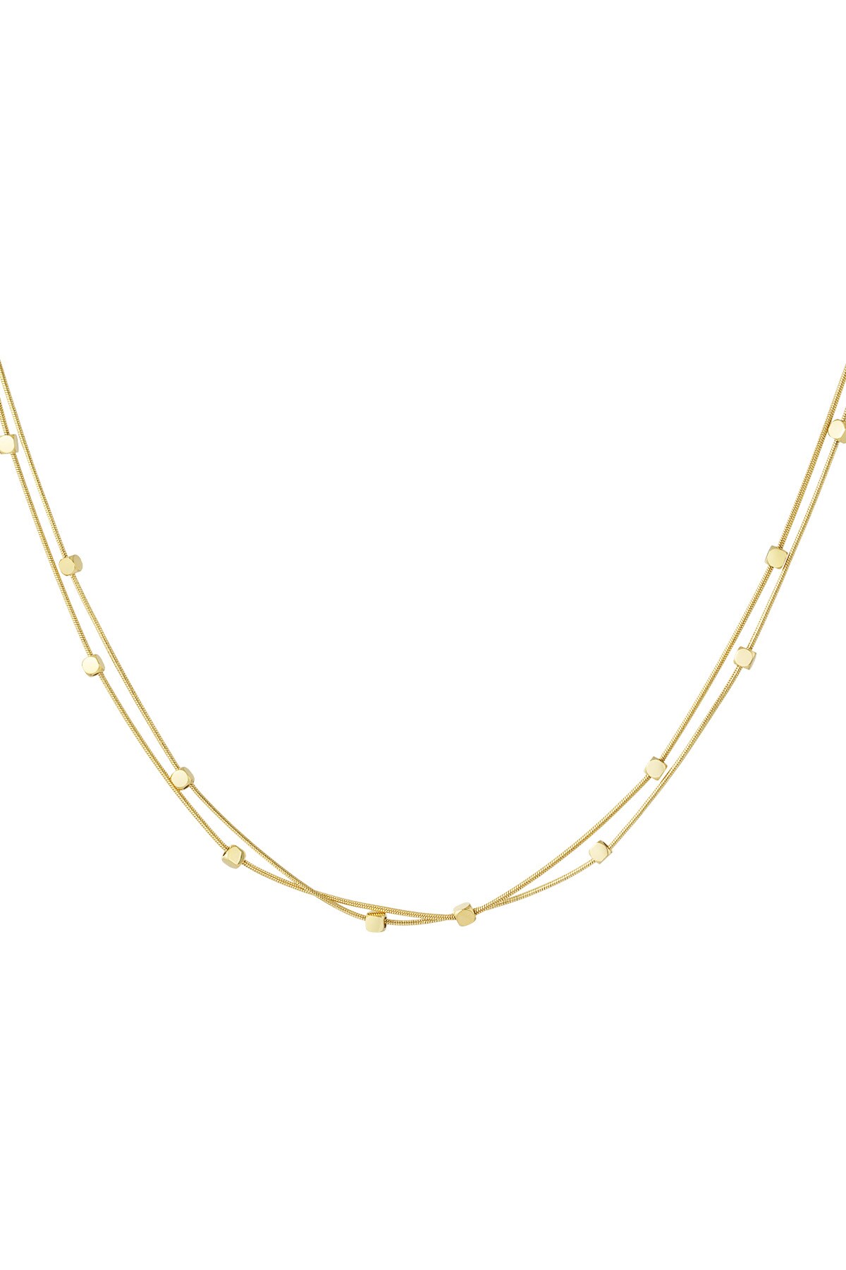 Double chain with coins - Gold color h5 