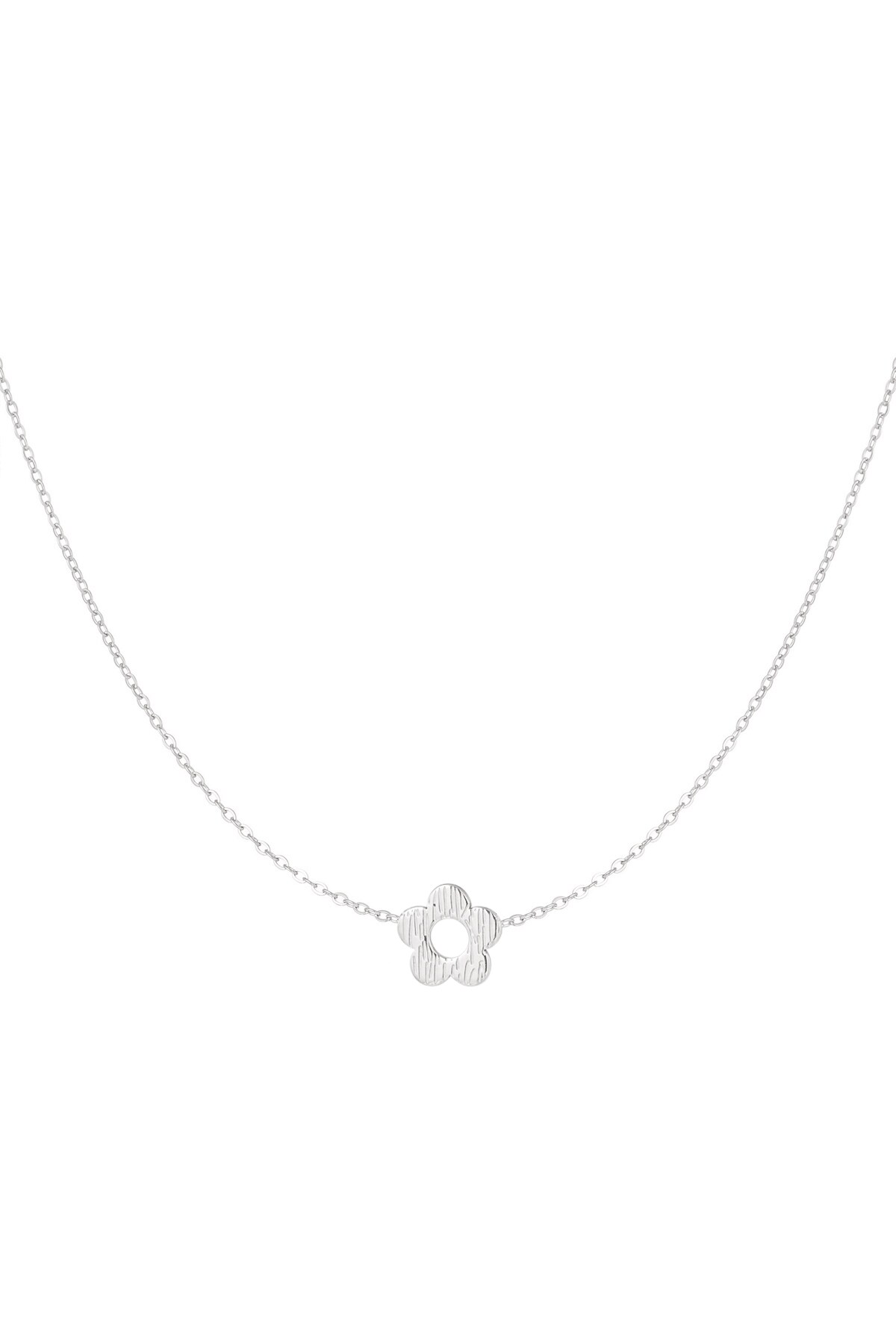 Spring flower necklace - Silver color h5 