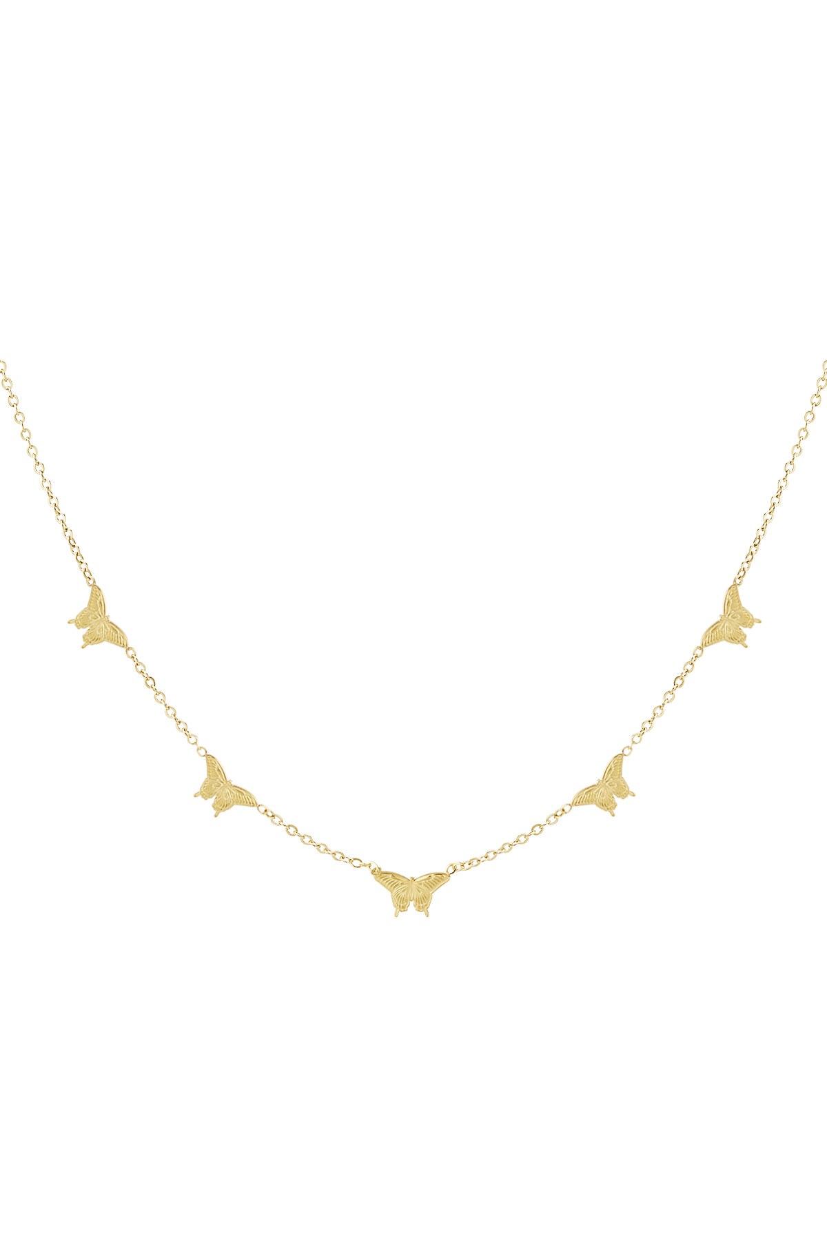 Necklace cute butterflies - Gold color h5 