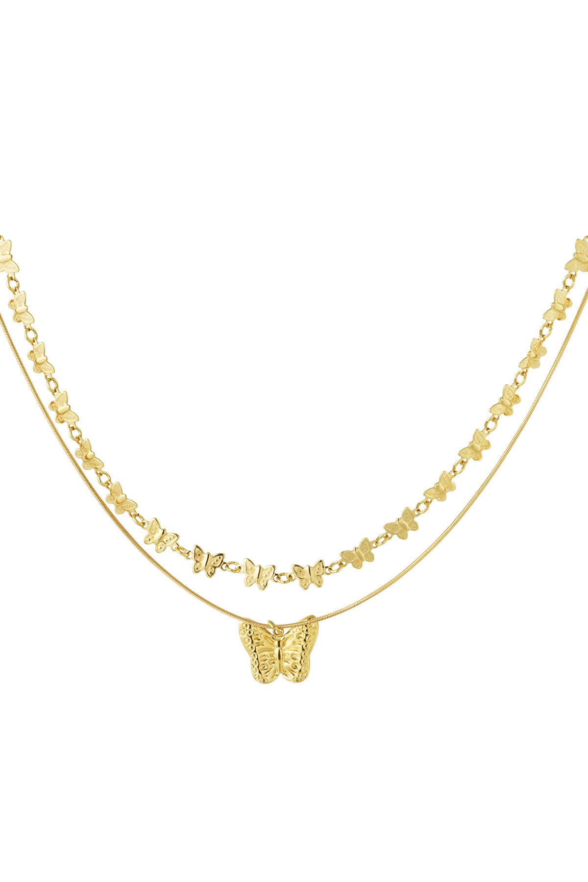 Necklace with butterflies - Gold color 