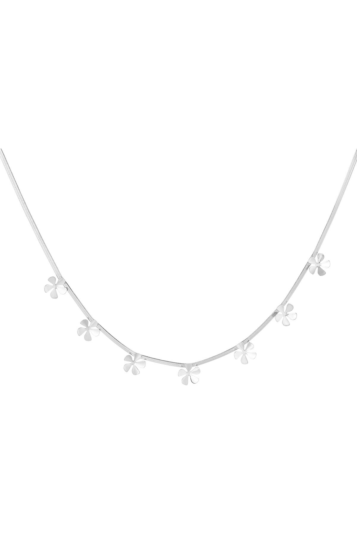 Island flower necklace - Silver color h5 