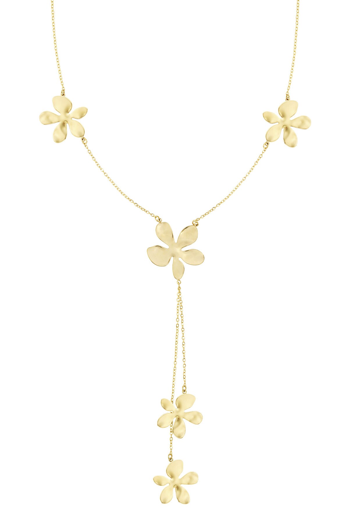 Long flower party necklace - Gold color h5 