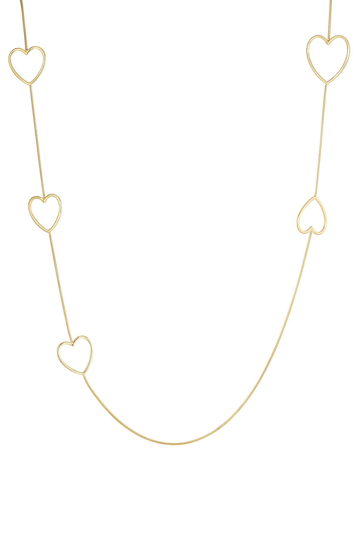 Long necklace totally in love - Gold color h5 