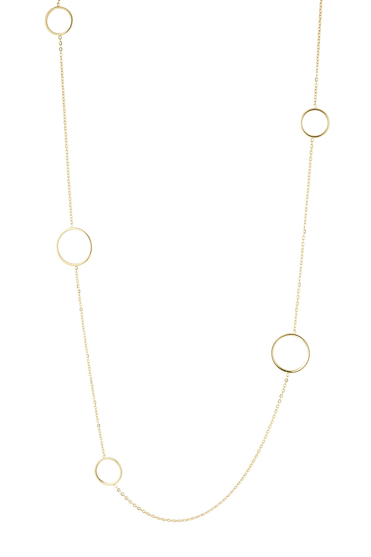 long necklace with various round charms - Gold color h5 