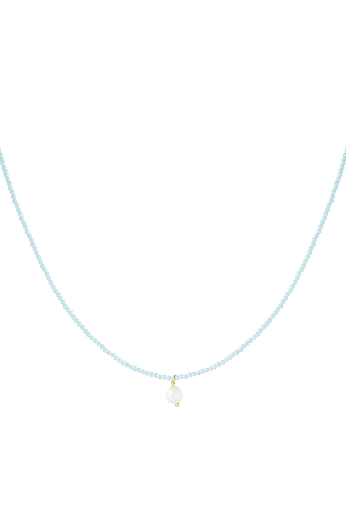 Necklace fancy moment pearl - blue gold h5 