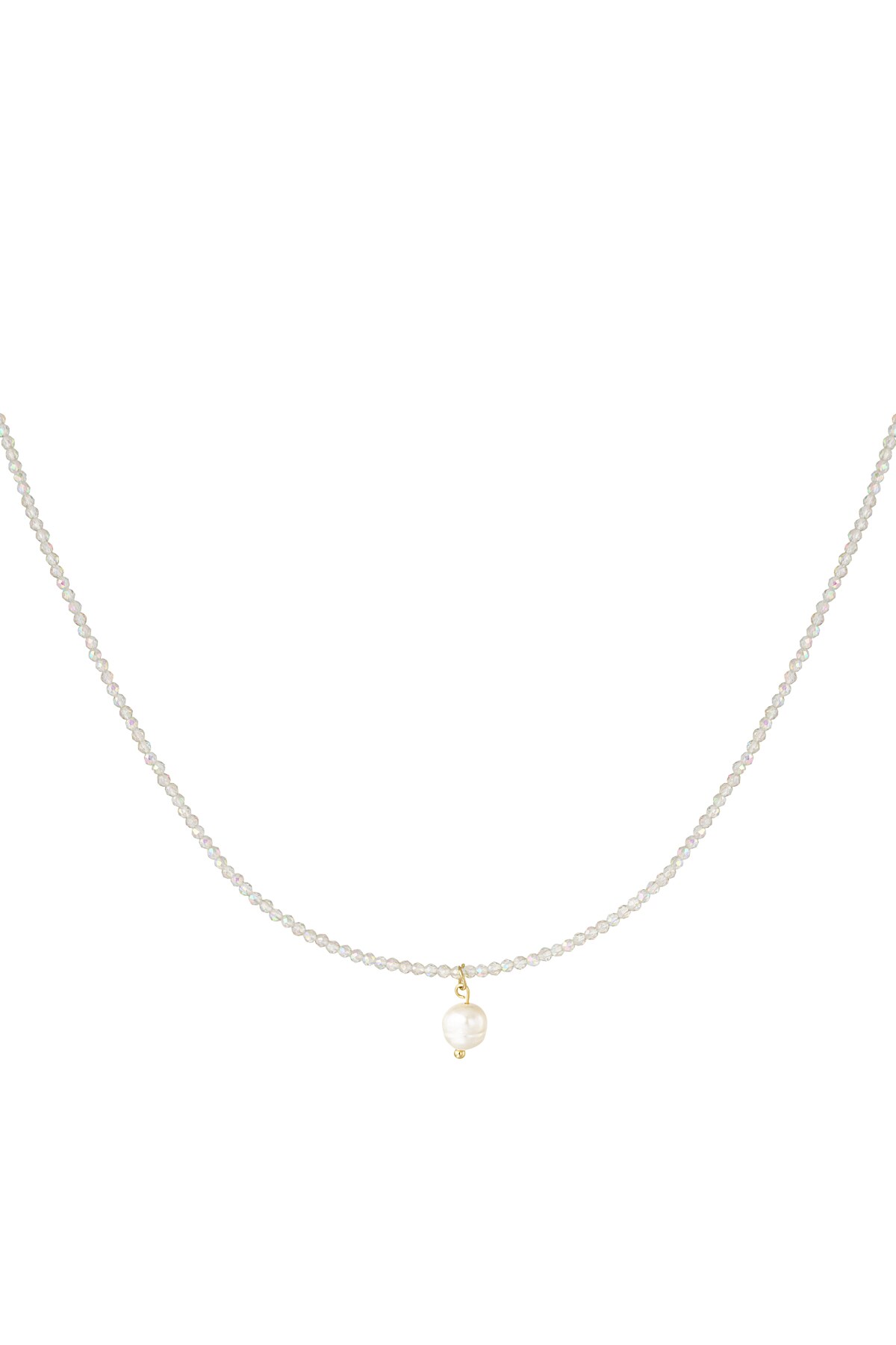 Necklace fancy moment pearl - transparent h5 