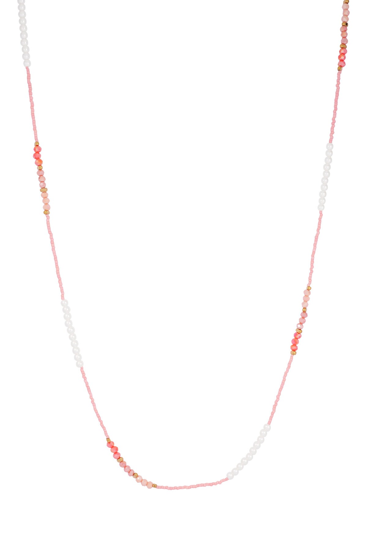 Necklace with beads - pink  h5 