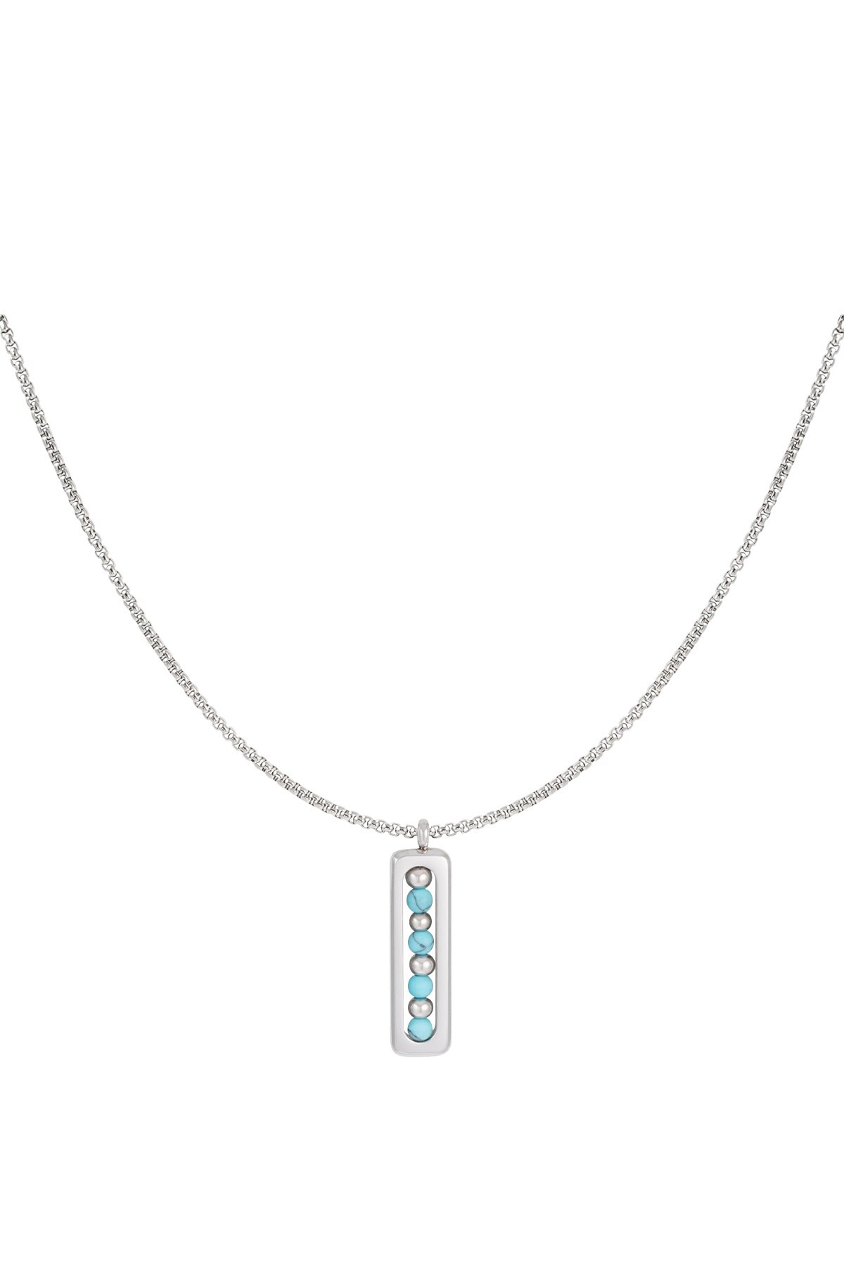 Men's necklace with ball charm - turquoise h5 