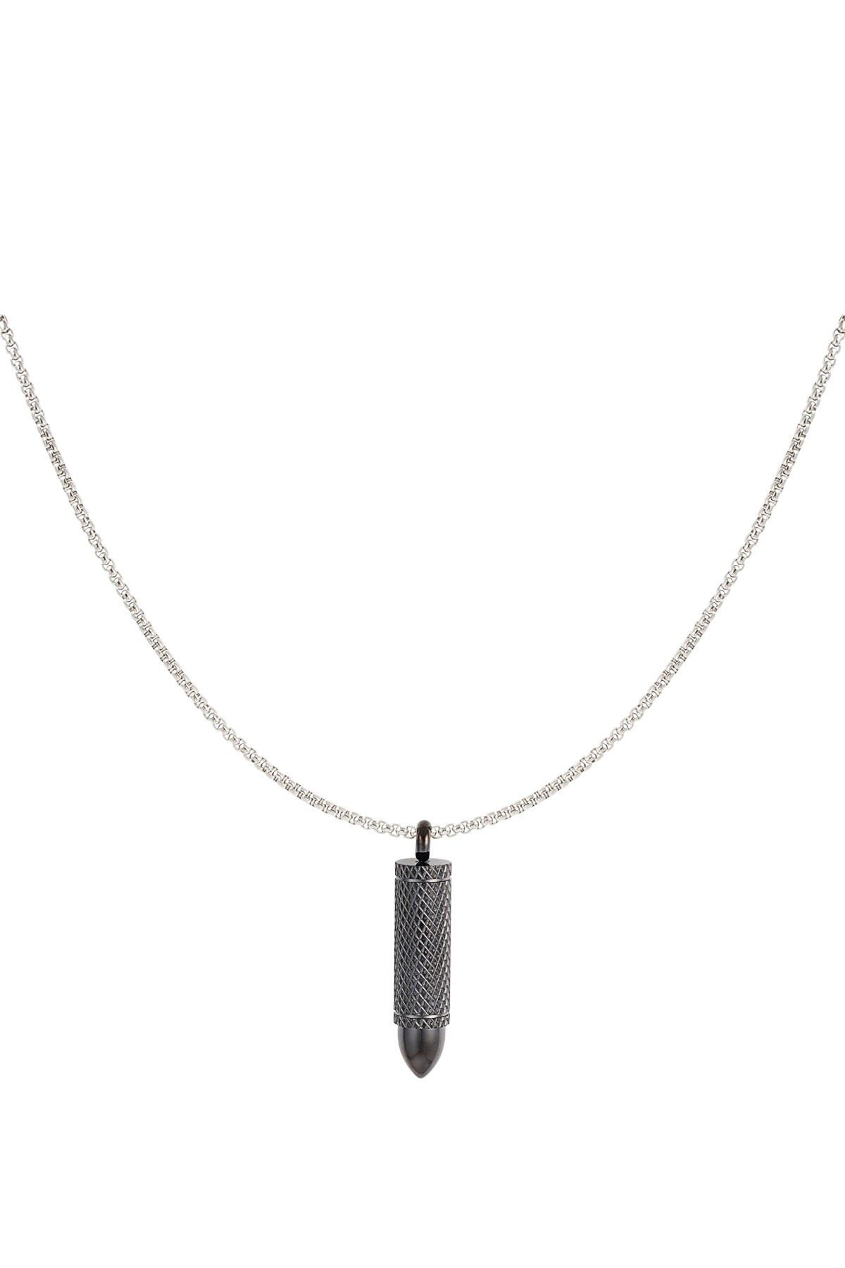 Men's necklace bullet - Silver color h5 