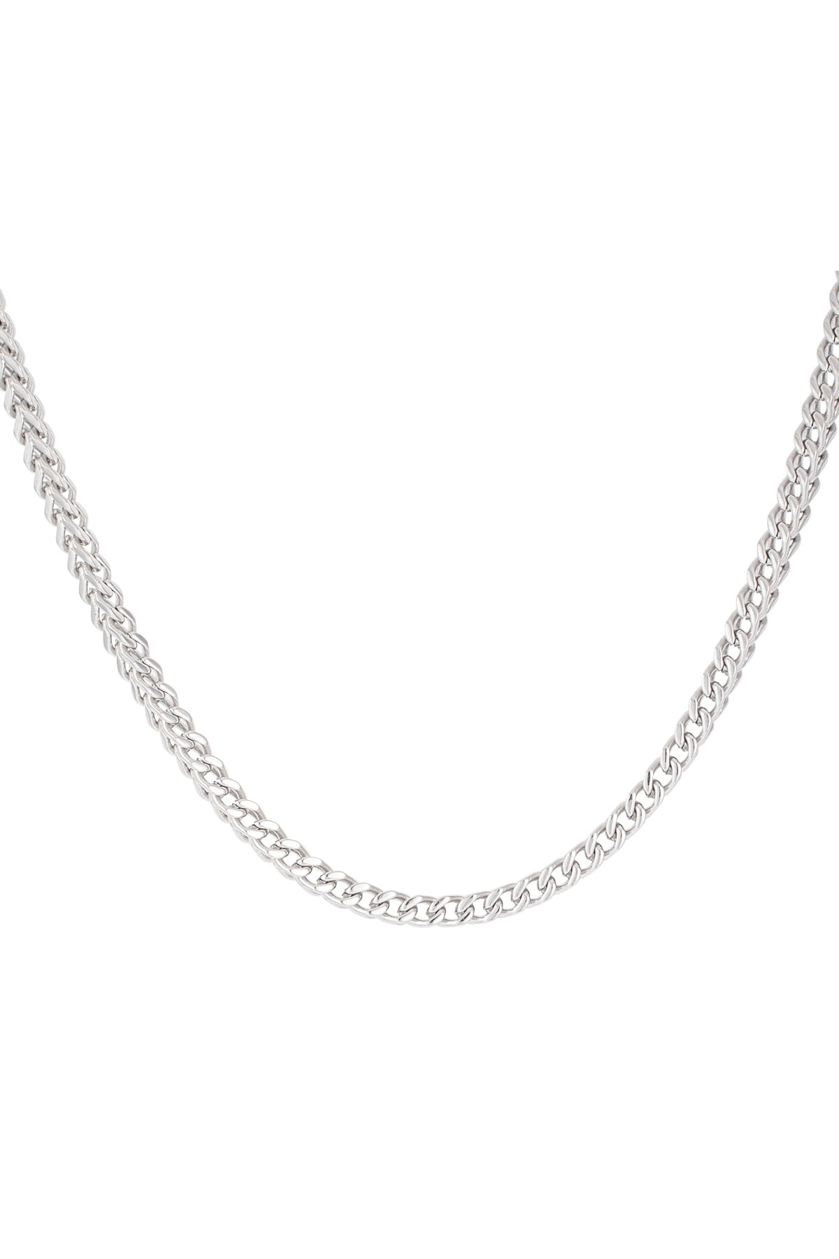 Men's link chain - Silver color h5 