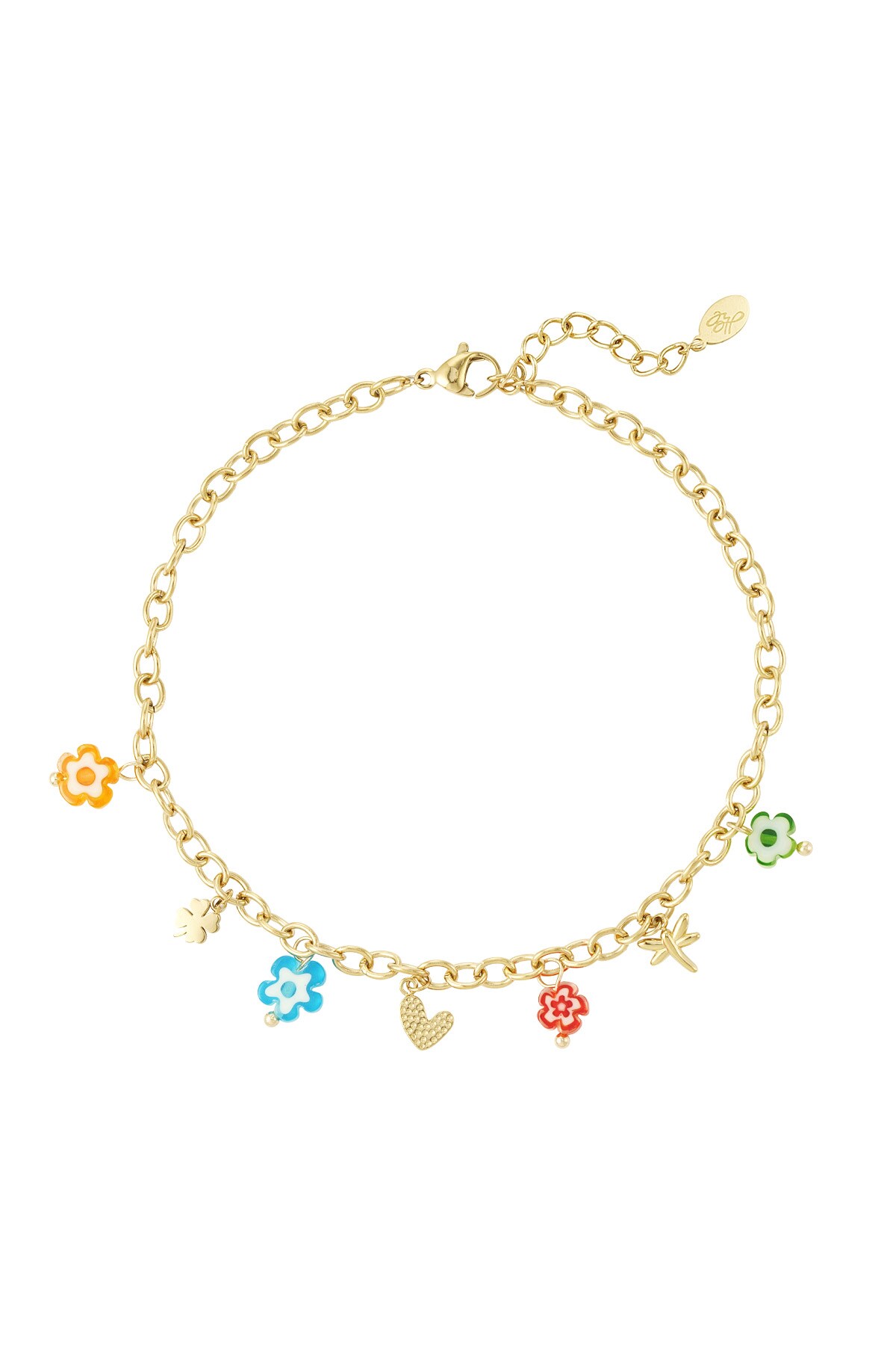 Anklet festive florals - Gold color 