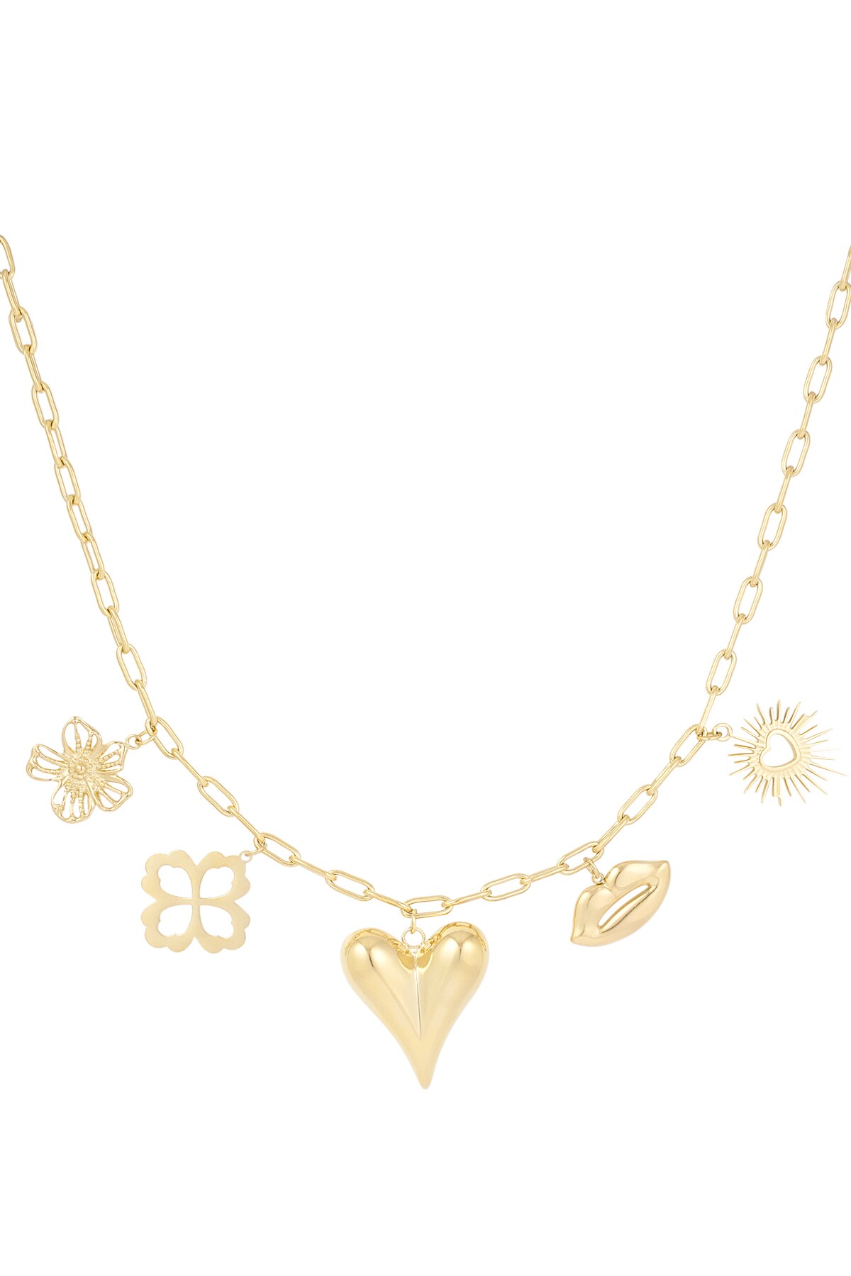 Love language charm necklace - Gold color h5 