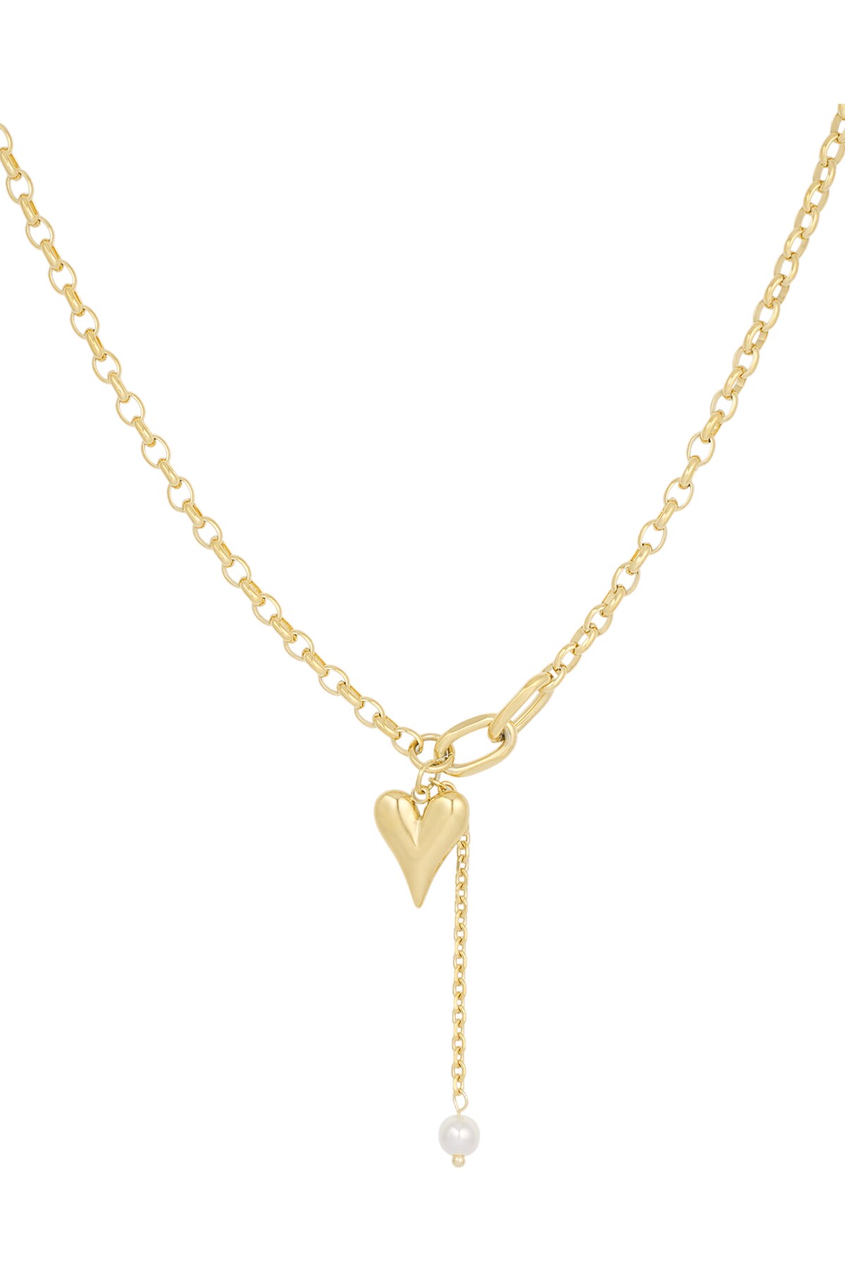 Necklace lovely hearts - Gold color h5 