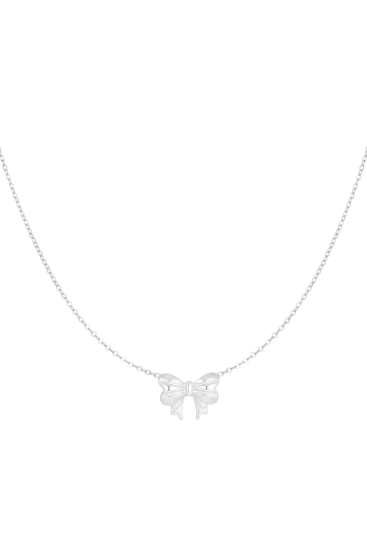 Thin chain with bow - Silver color h5 