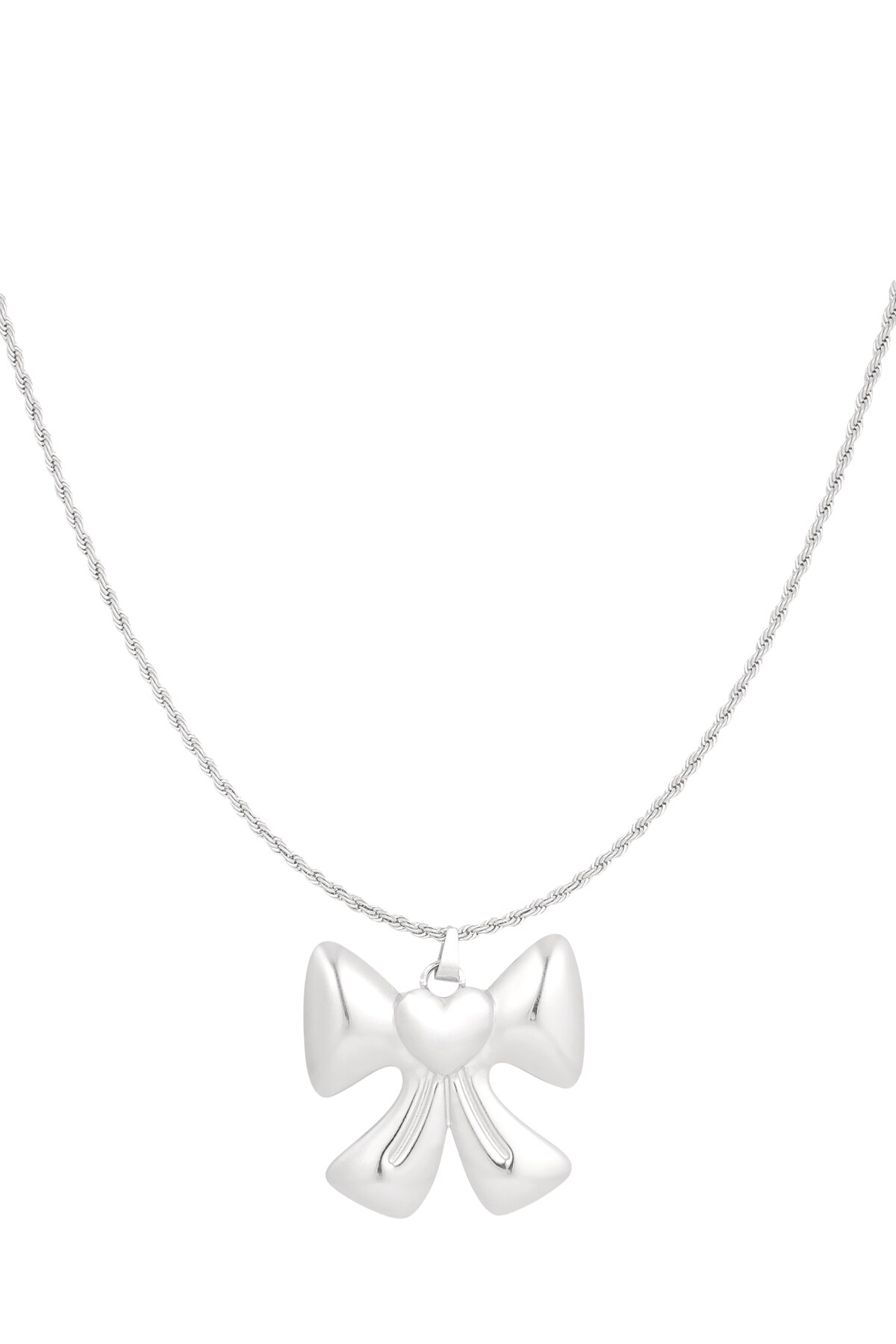 Necklace bow lover - Silver color h5 