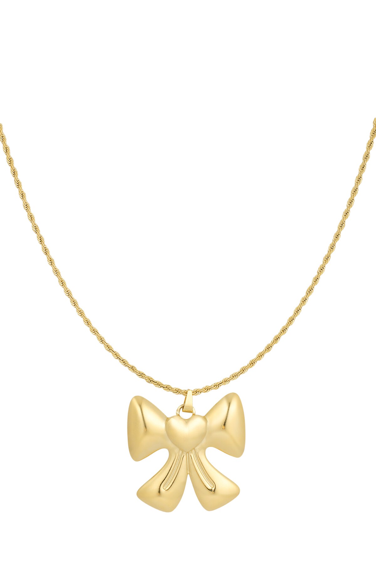 Necklace bow lover - Gold color h5 