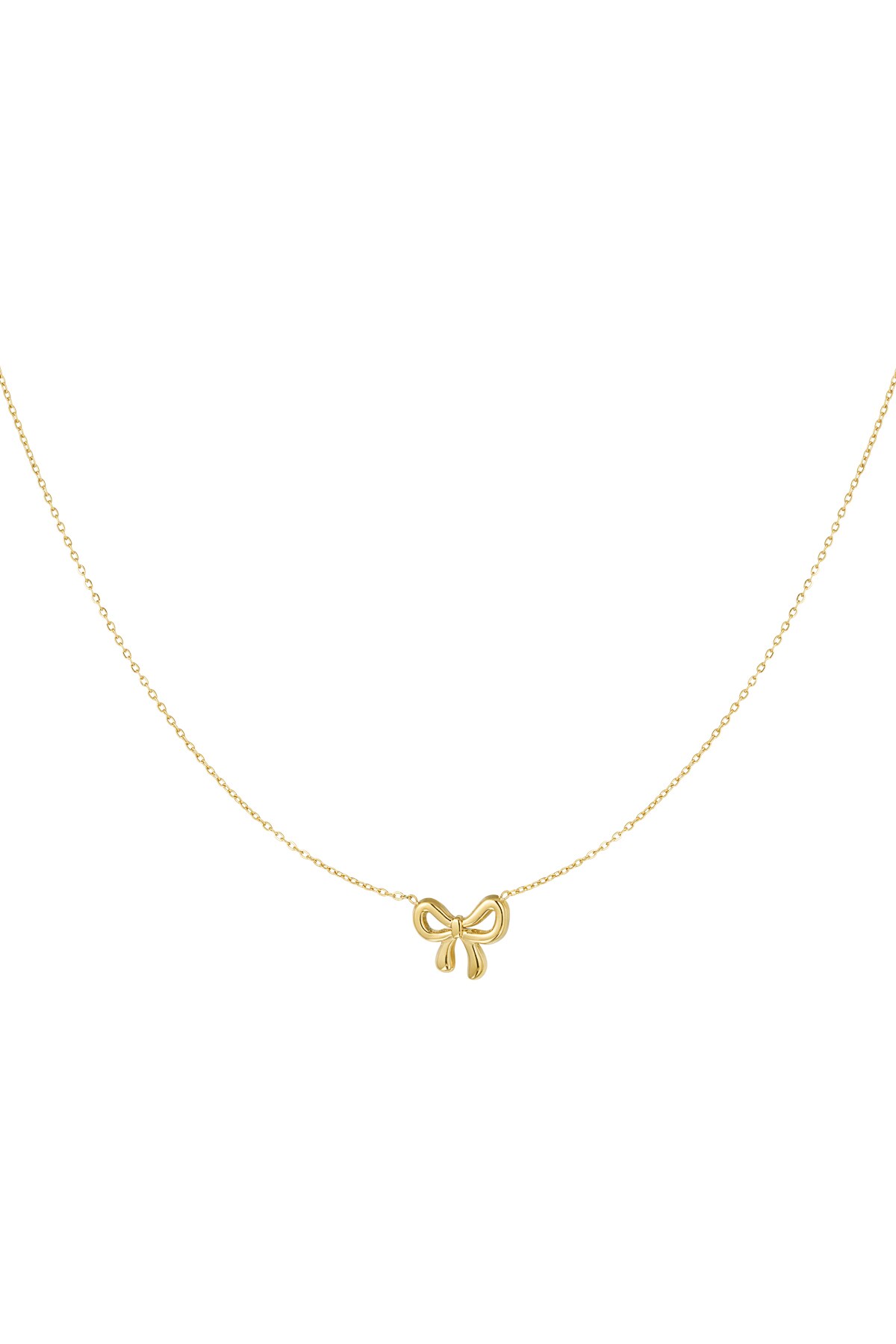 Simple bow necklace - Gold color h5 