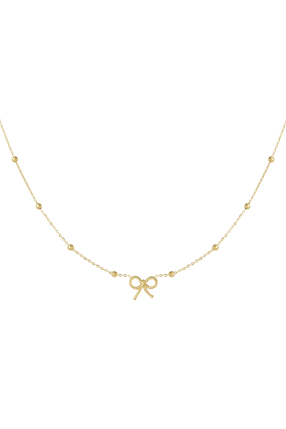 Necklace bow basic - Gold color h5 