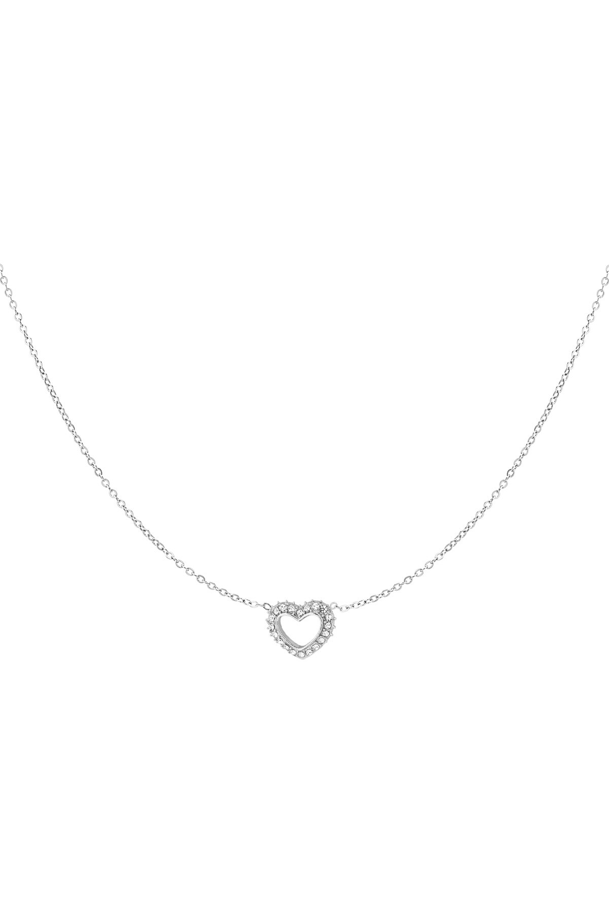 Diamond heart necklace - Silver color h5 