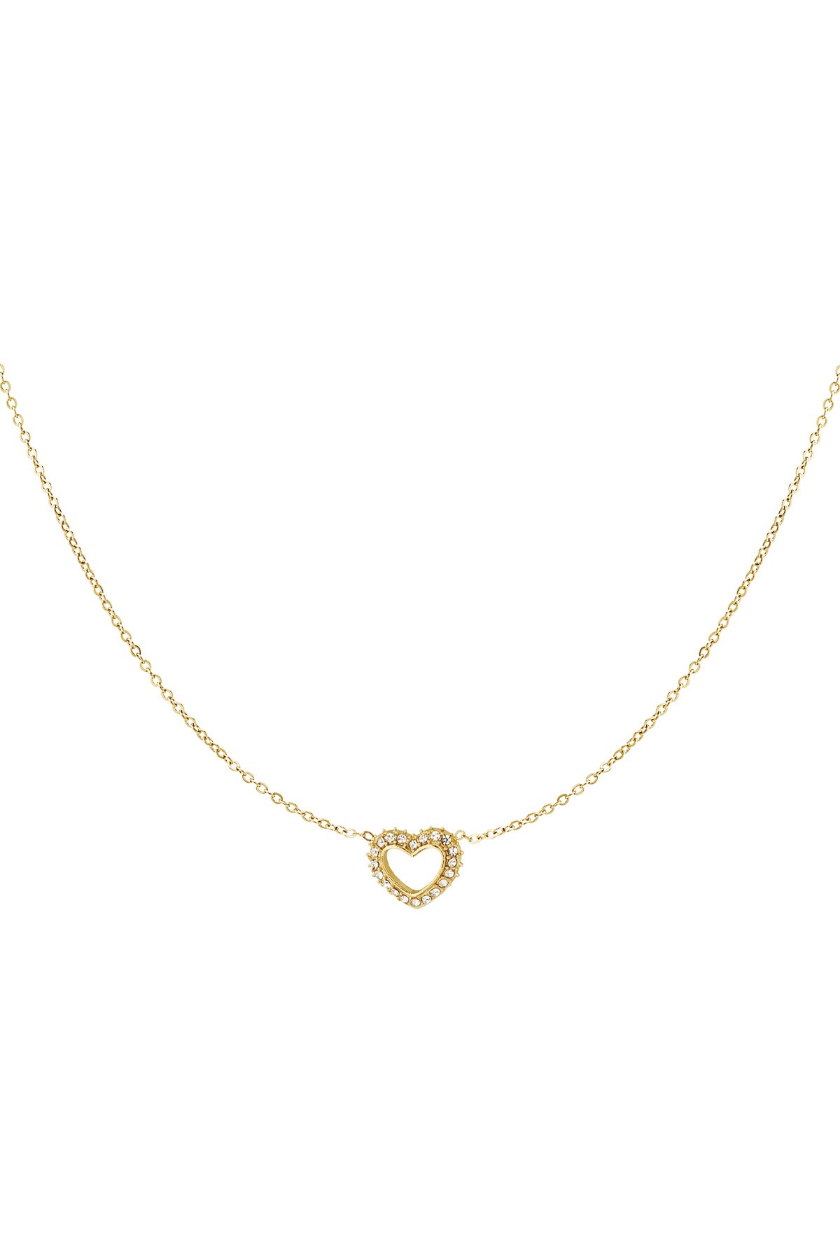 Diamond heart necklace - Gold color h5 