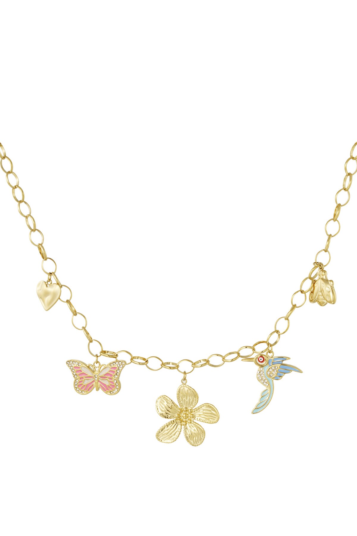 Charm necklace wild floral - Gold color h5 