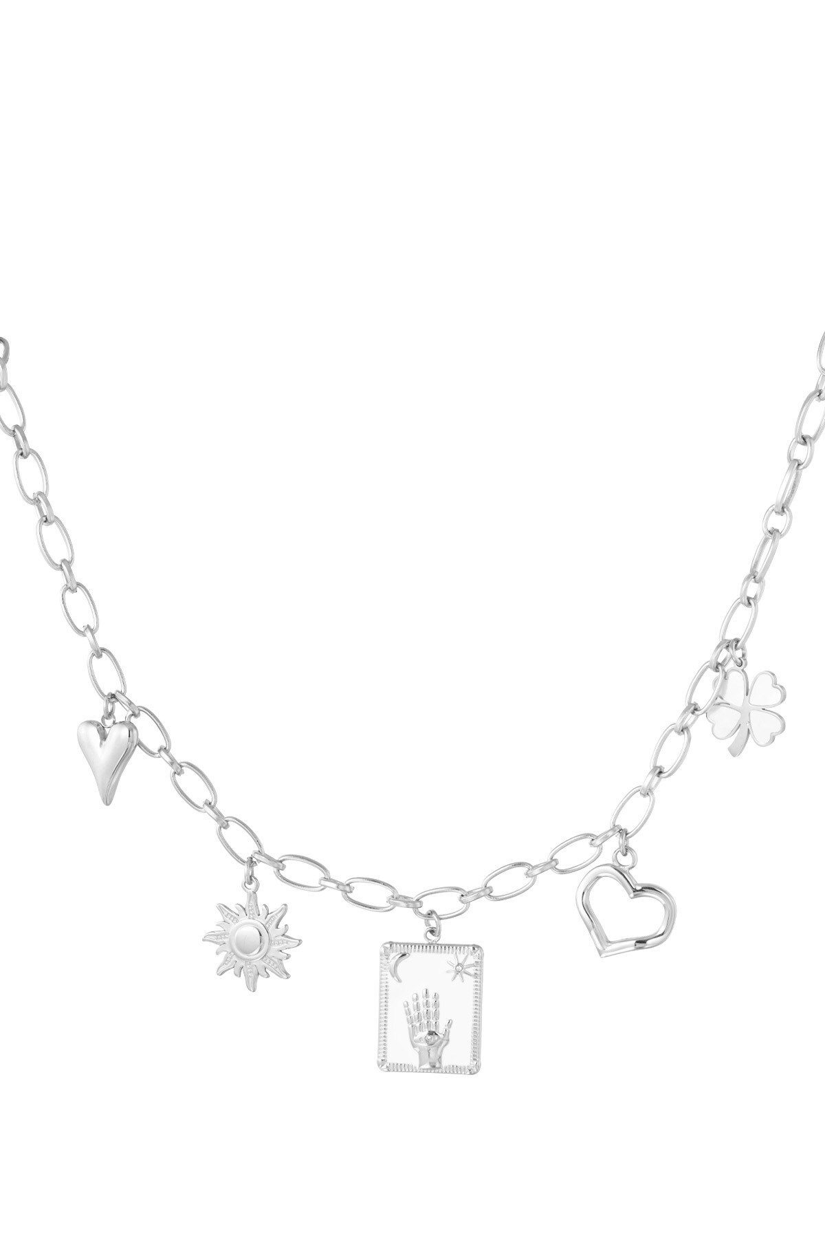 Charm necklace raise your hand - Silver color h5 