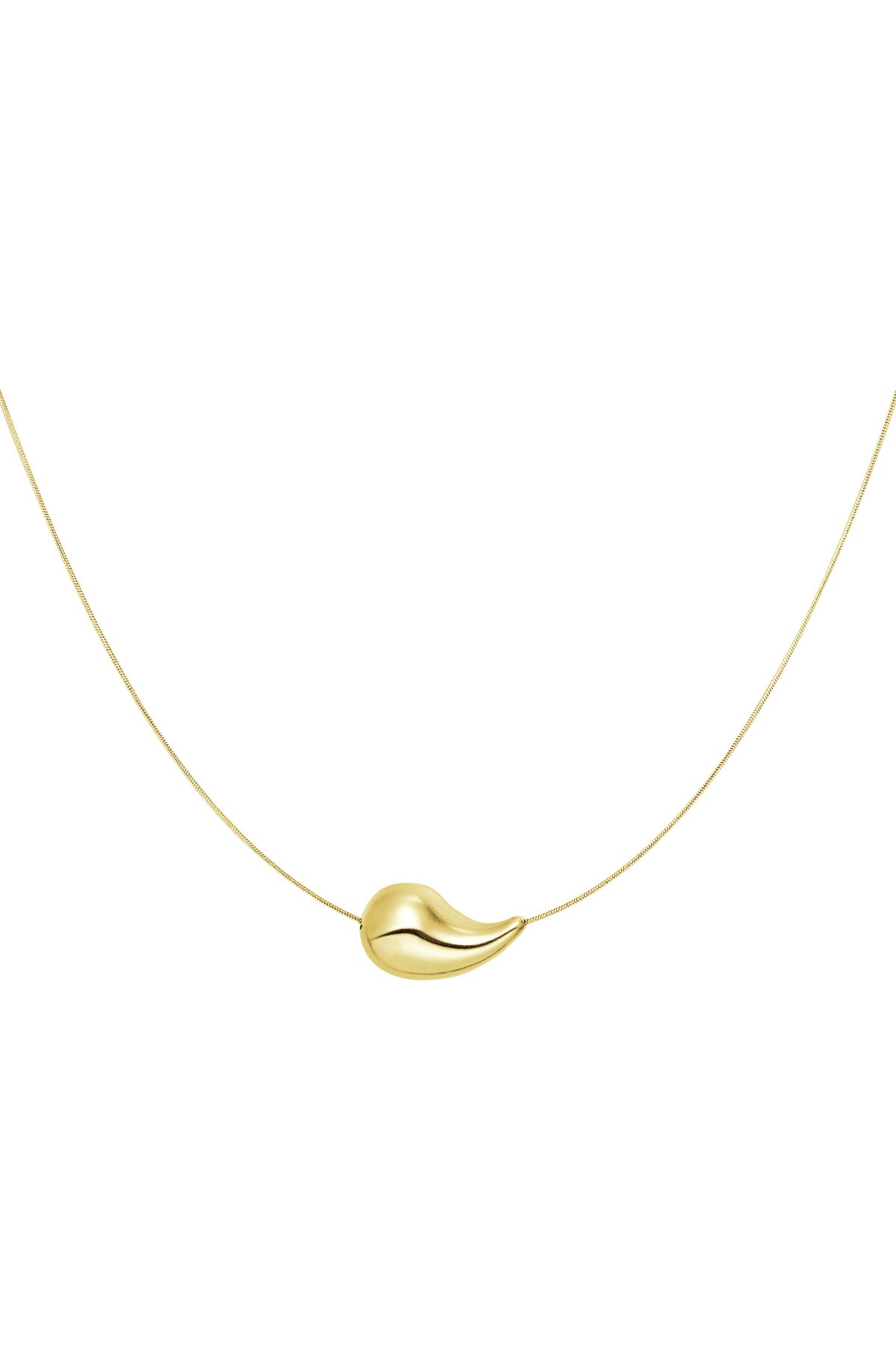 Simple necklace with drop - Gold color h5 