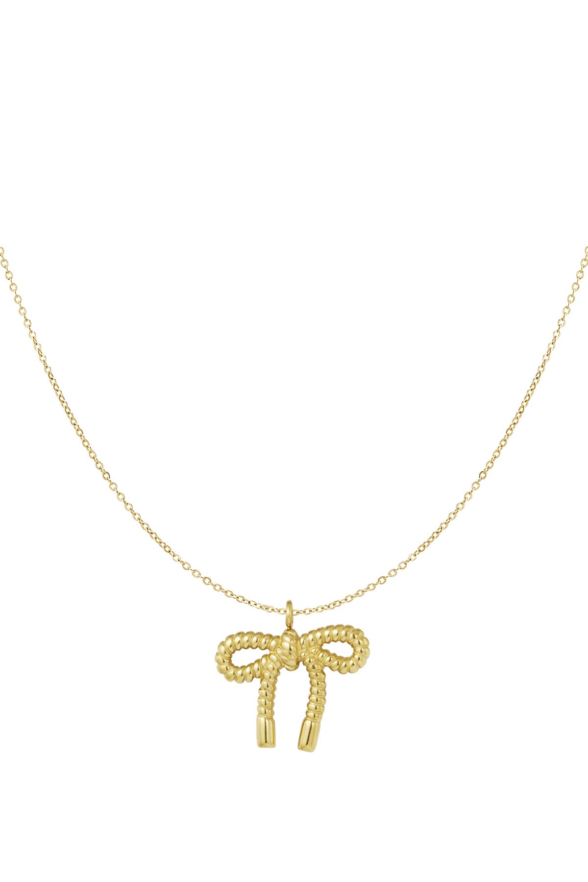 Necklace bow baby - Gold color h5 