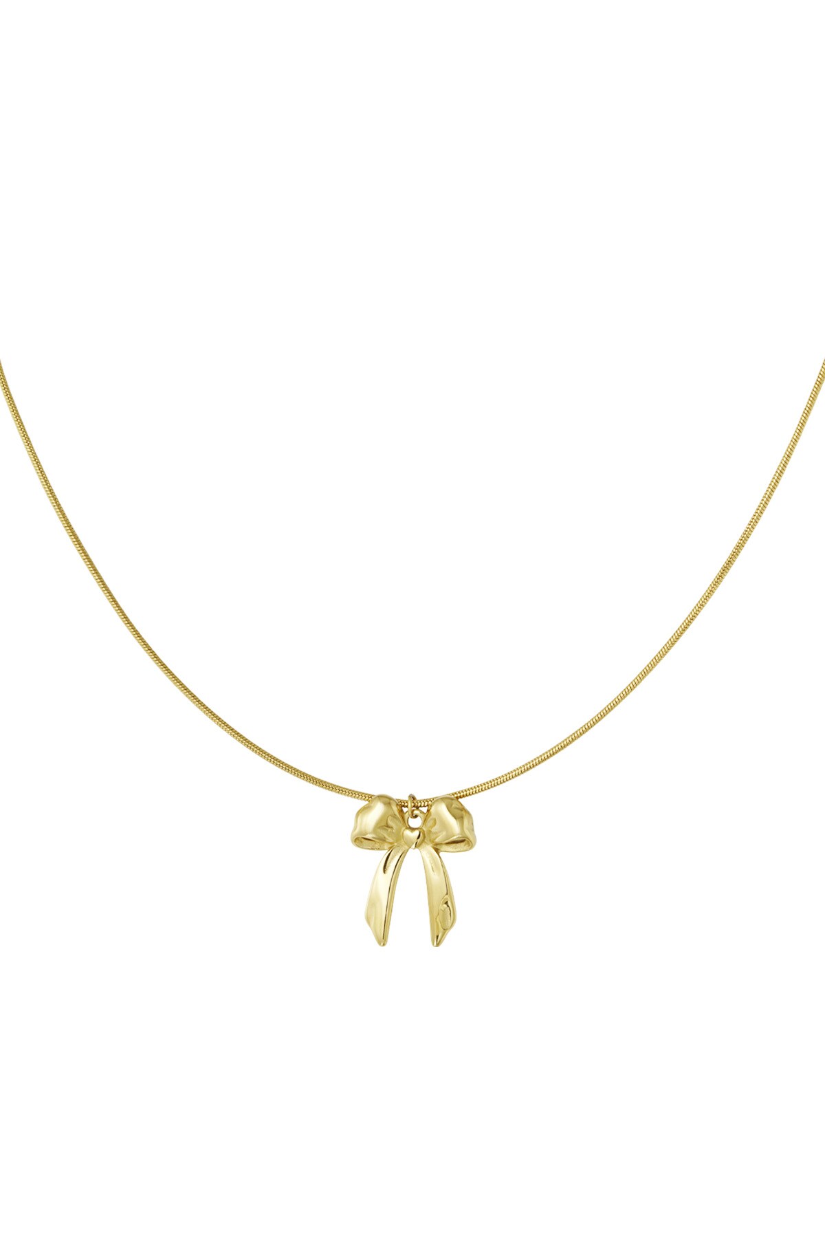 Classic necklace with large bow - Gold color h5 