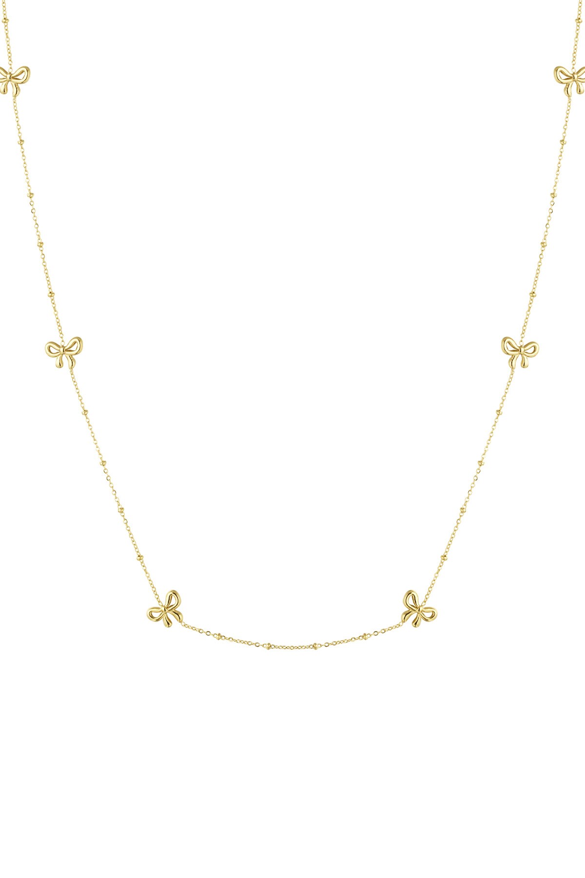 Long necklace with bows - Gold color h5 