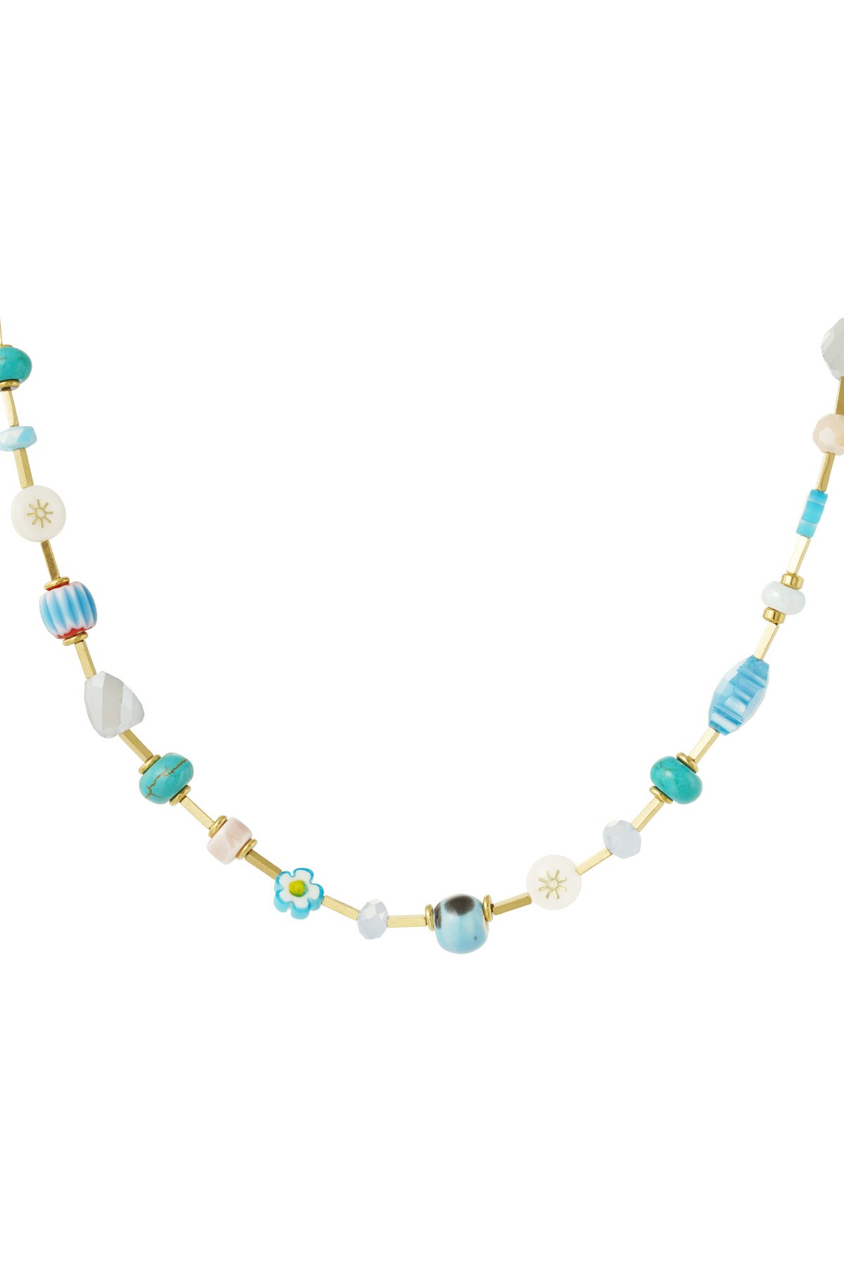 Necklace vintage treasure - blue gold h5 