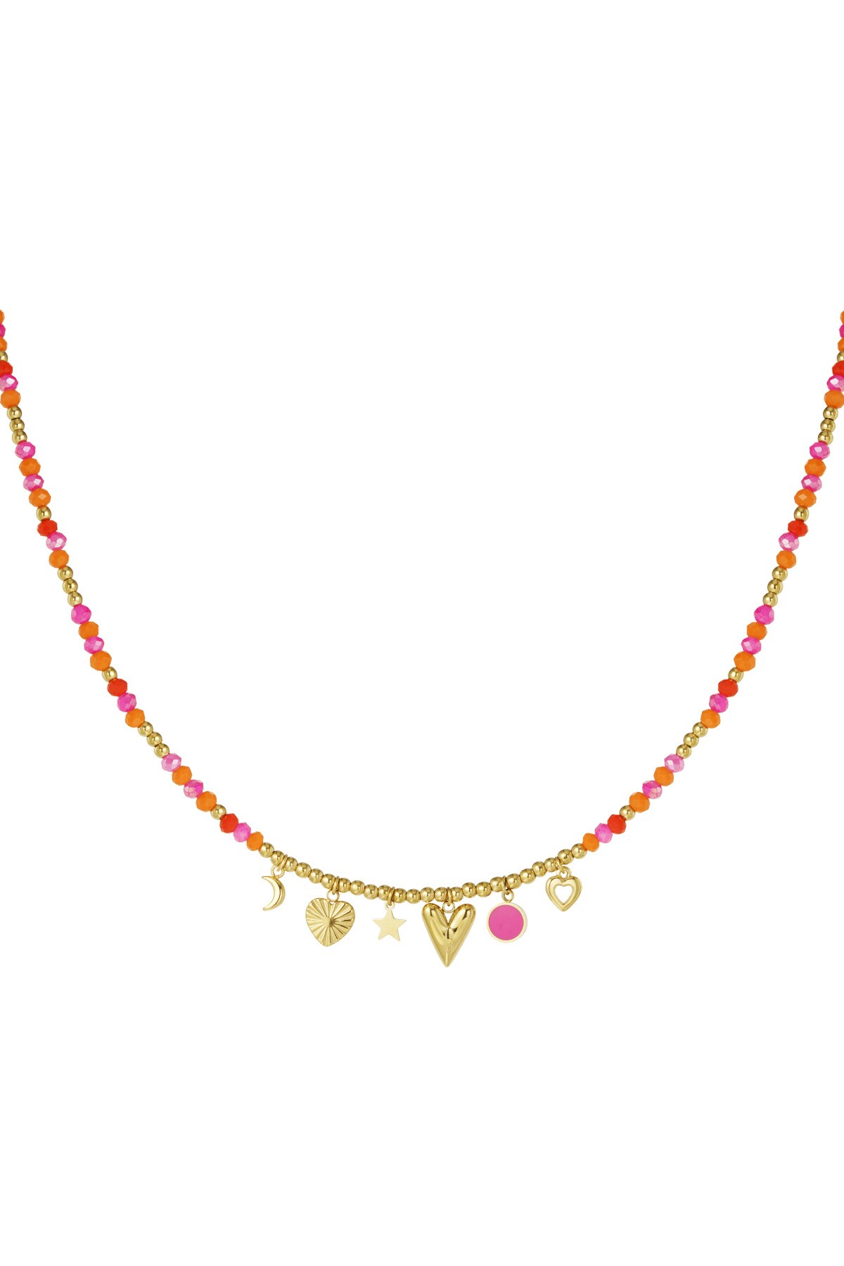 Necklace summer smile - orange pink h5 