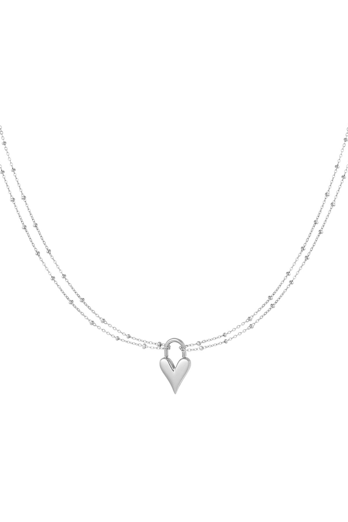 Locked love necklace - Silver color h5 