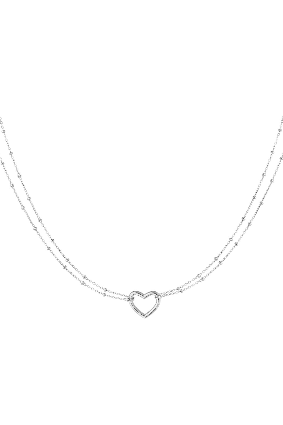 Necklace heart hue - Silver color h5 