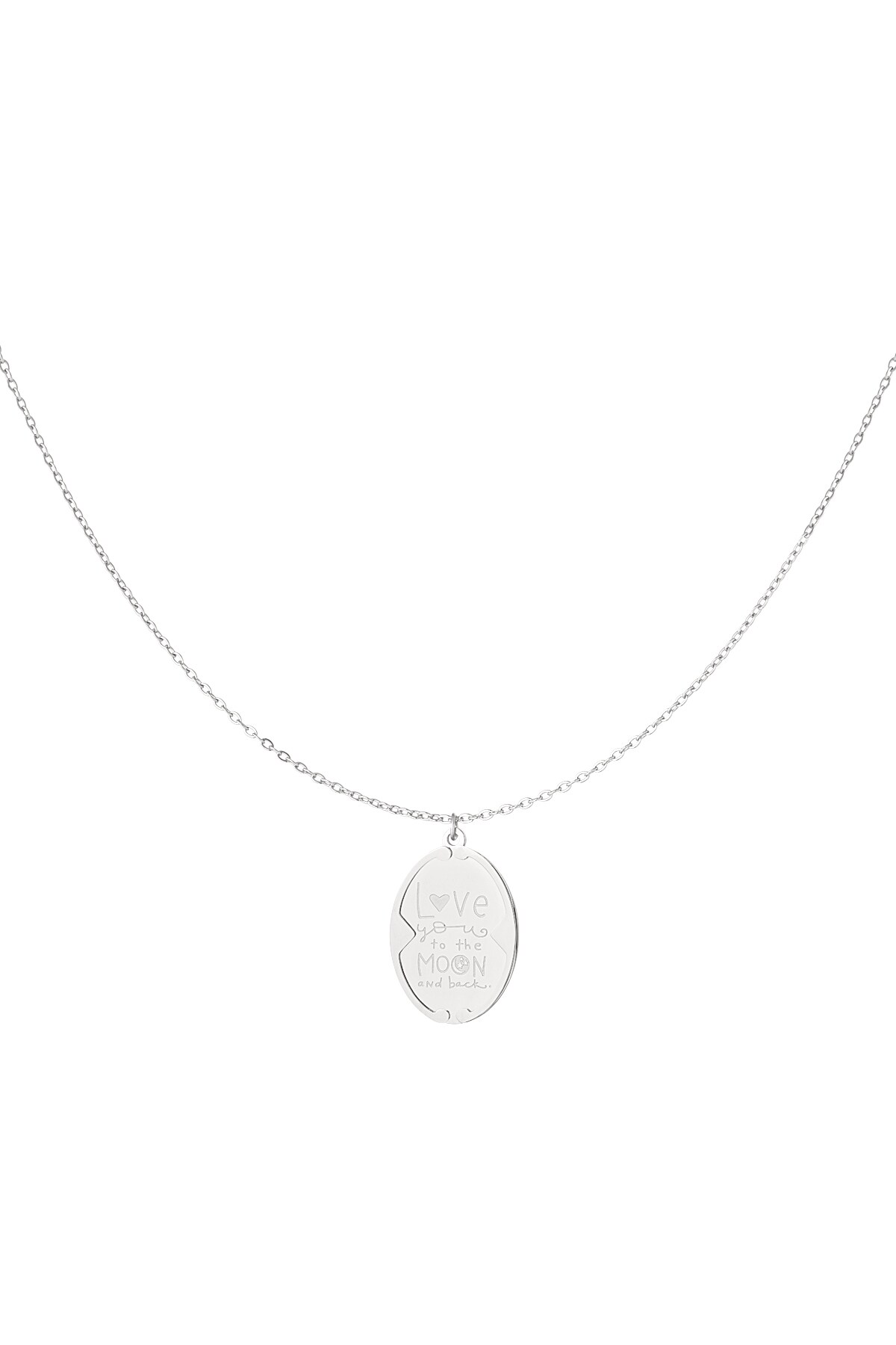 Love you to the moon and back necklace - Silver color h5 