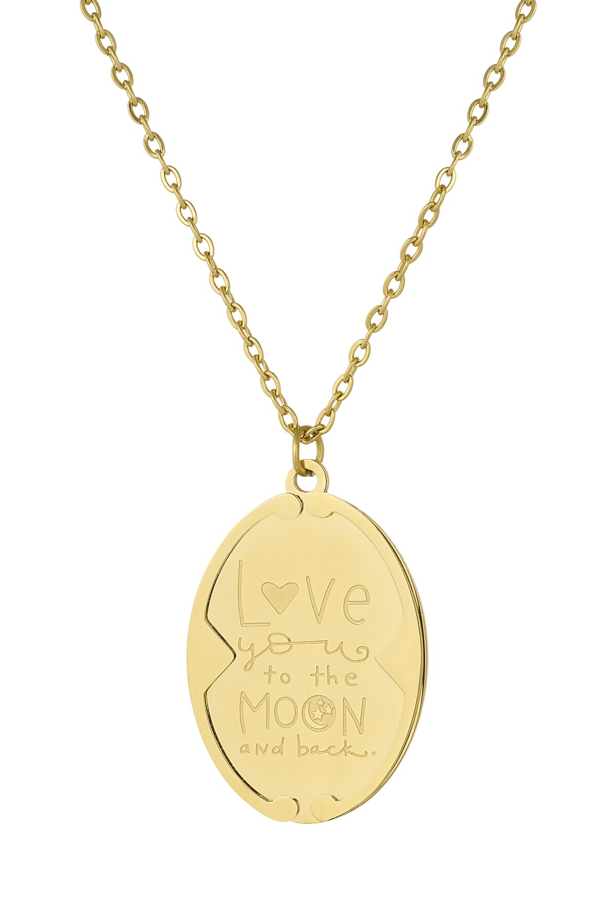 Love you to the moon and back necklace - Gold color Picture4