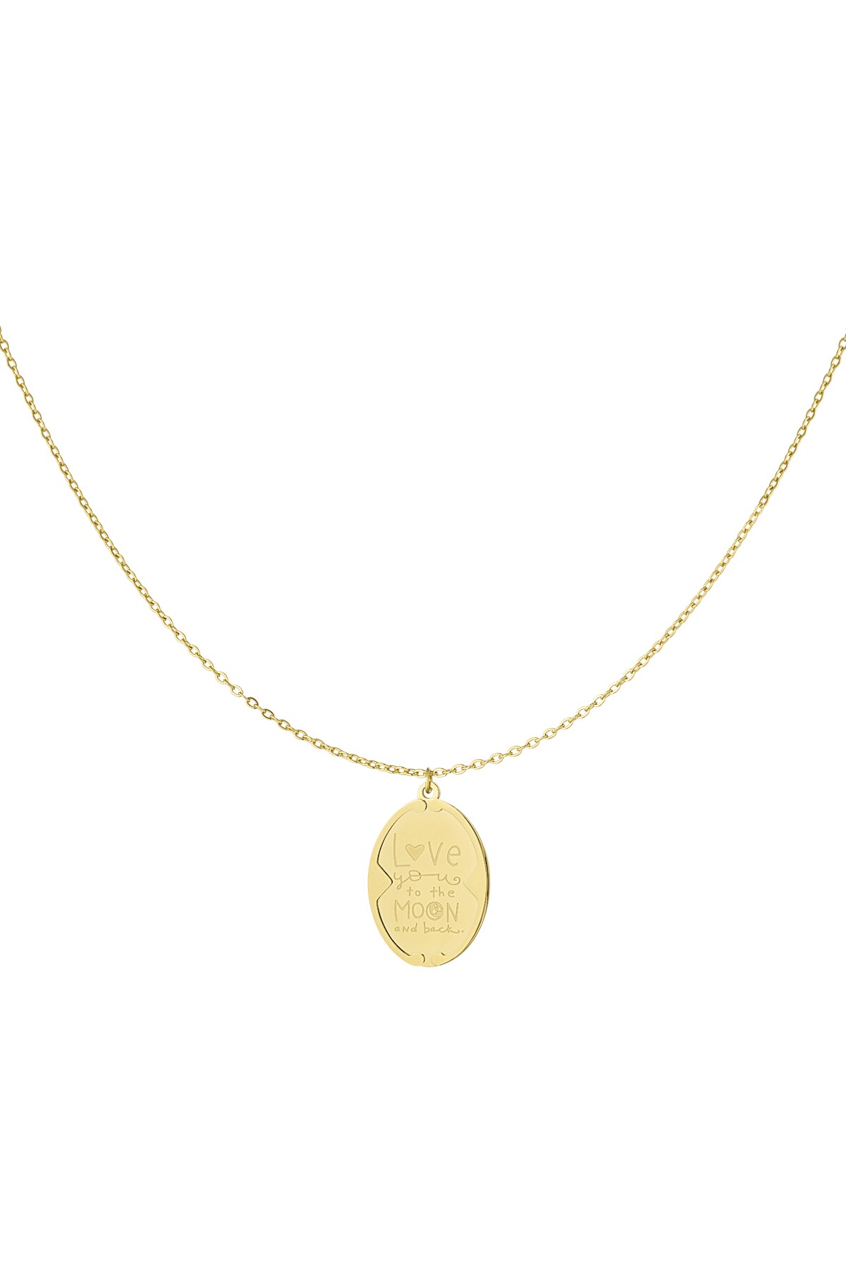 Love you to the moon and back necklace - Gold color 