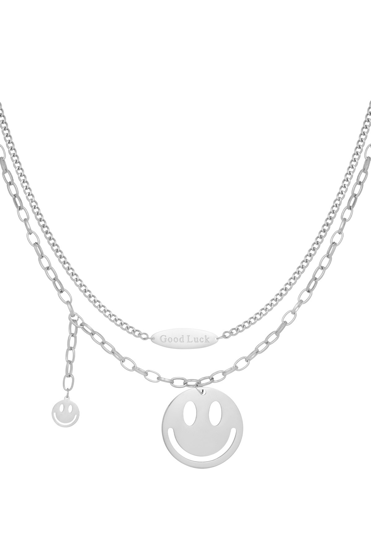 Happy life necklace - Silver color h5 