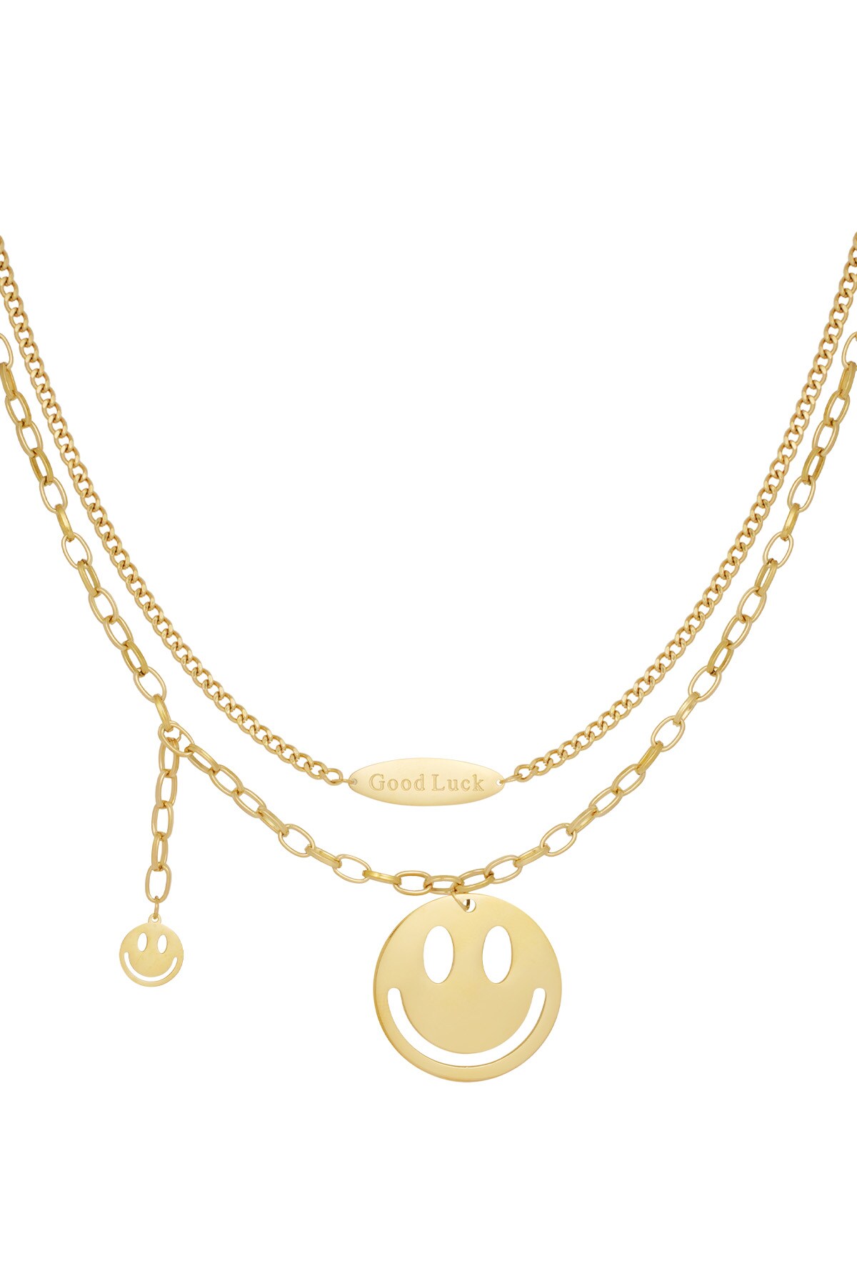 Happy life necklace - Gold color h5 