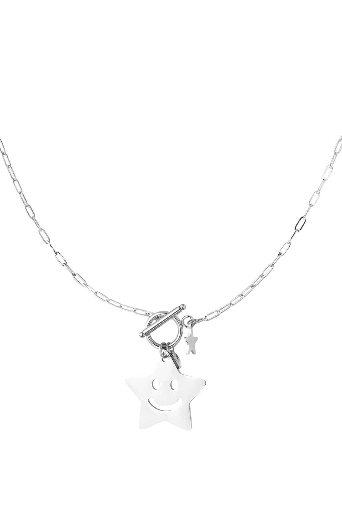 Happy star necklace - Silver color h5 