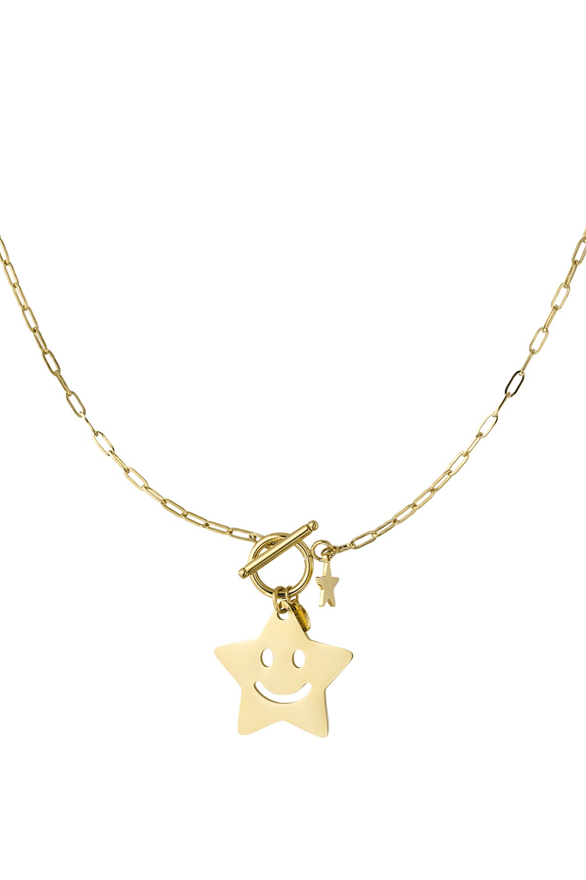 Happy star necklace - Gold color h5 