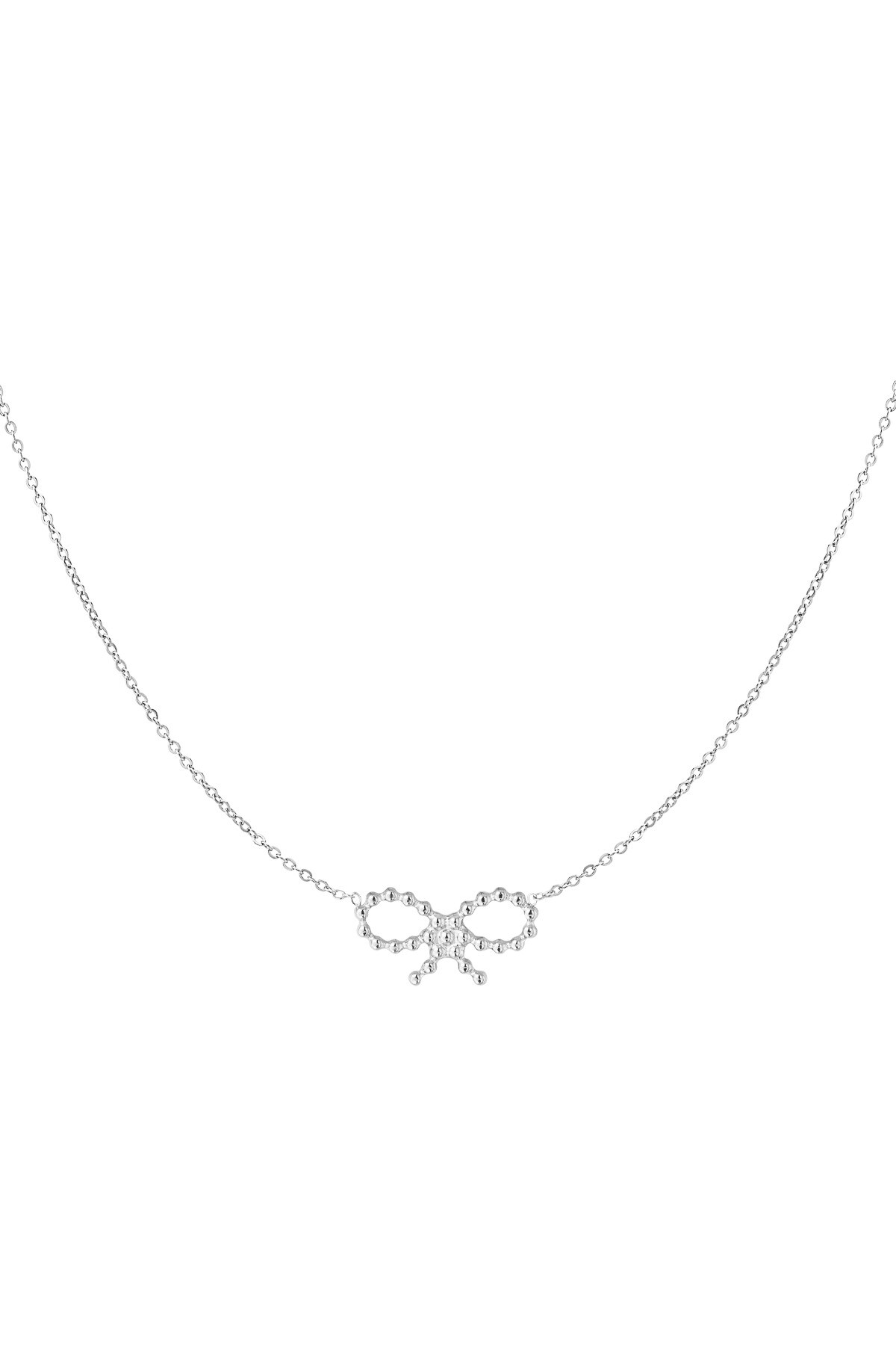 Necklace bows sunday - Silver color h5 