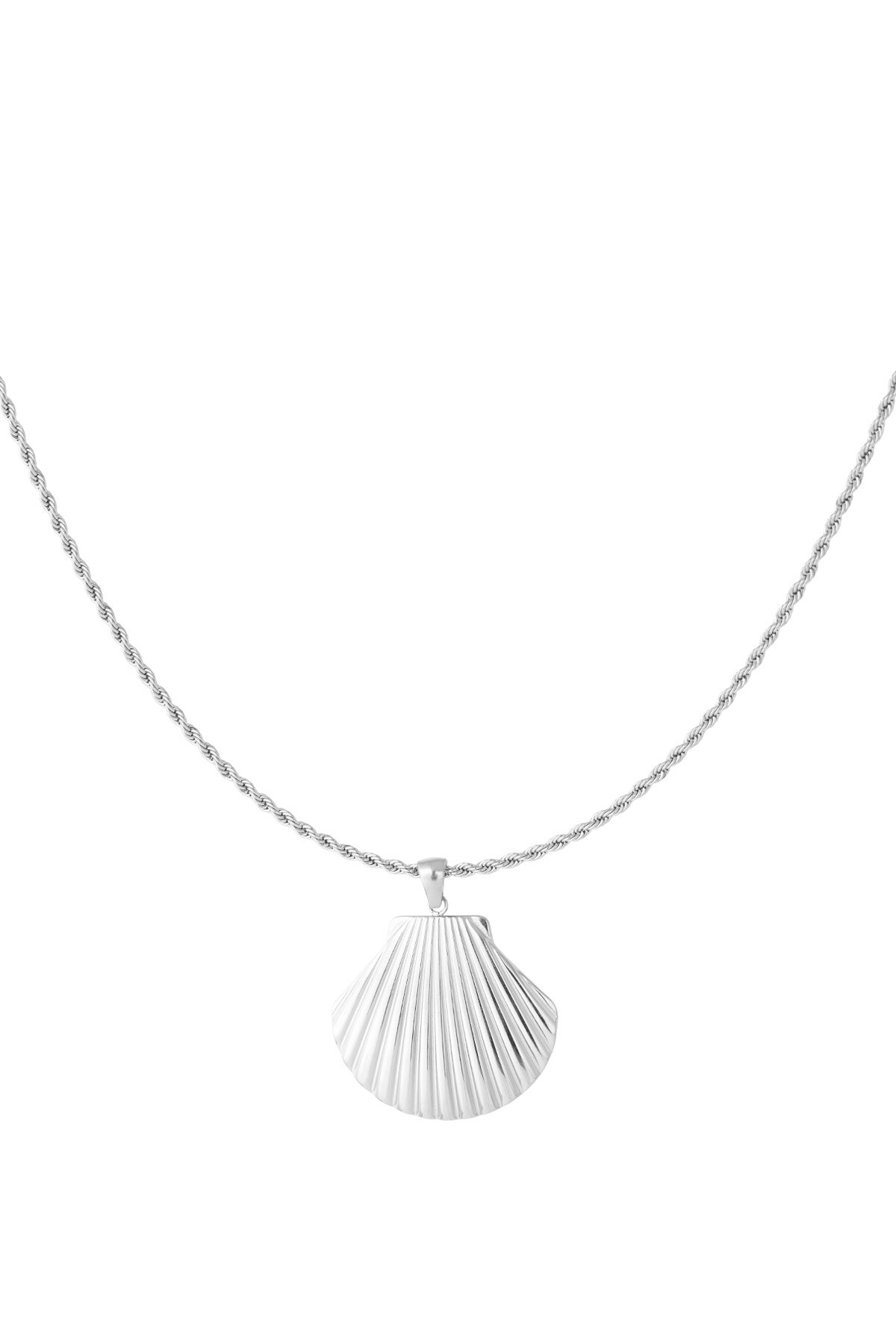 Shell statement necklace - Silver color h5 