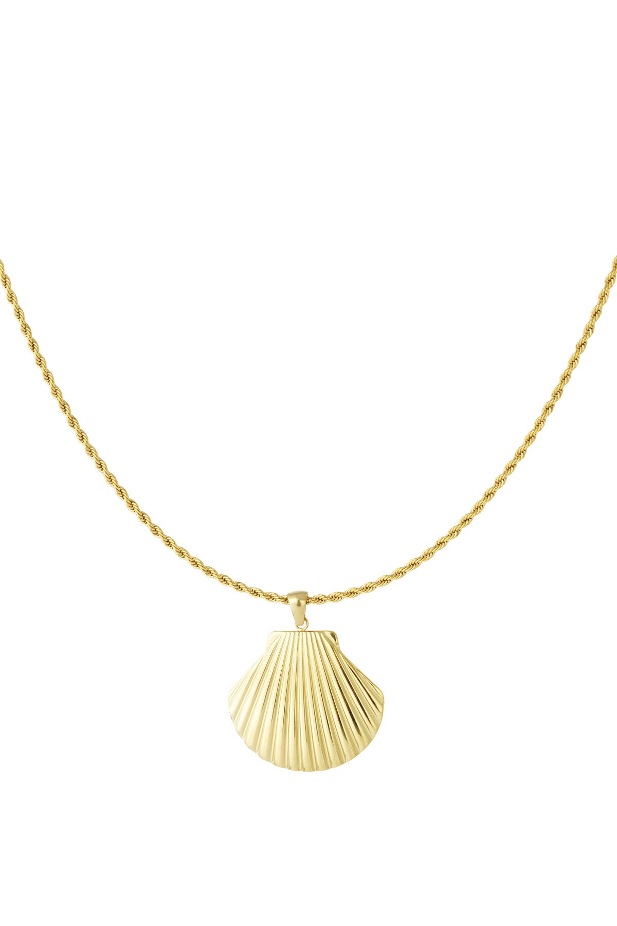 Shell statement necklace - Gold color h5 