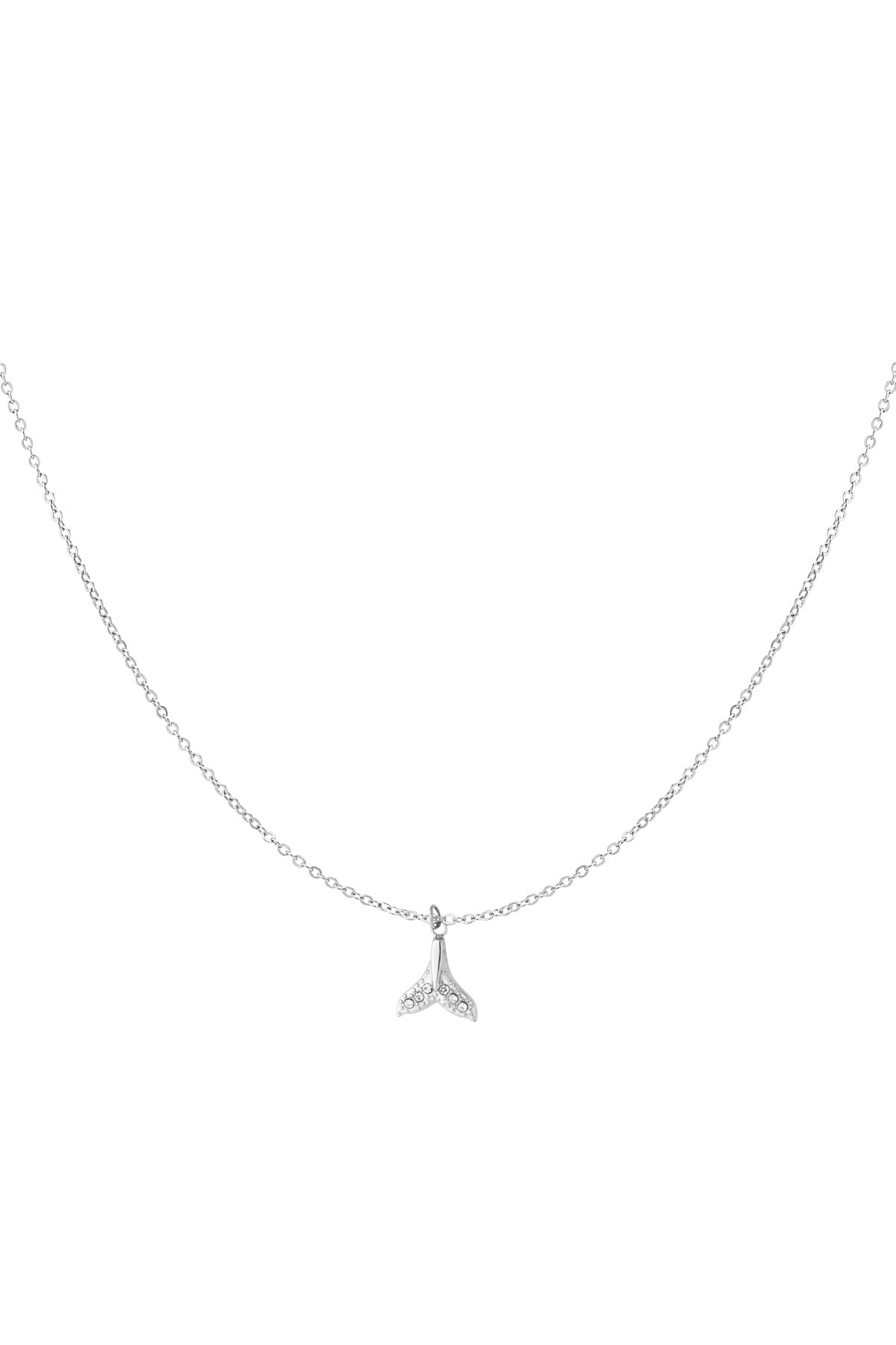 Whale tail necklace - Silver color h5 