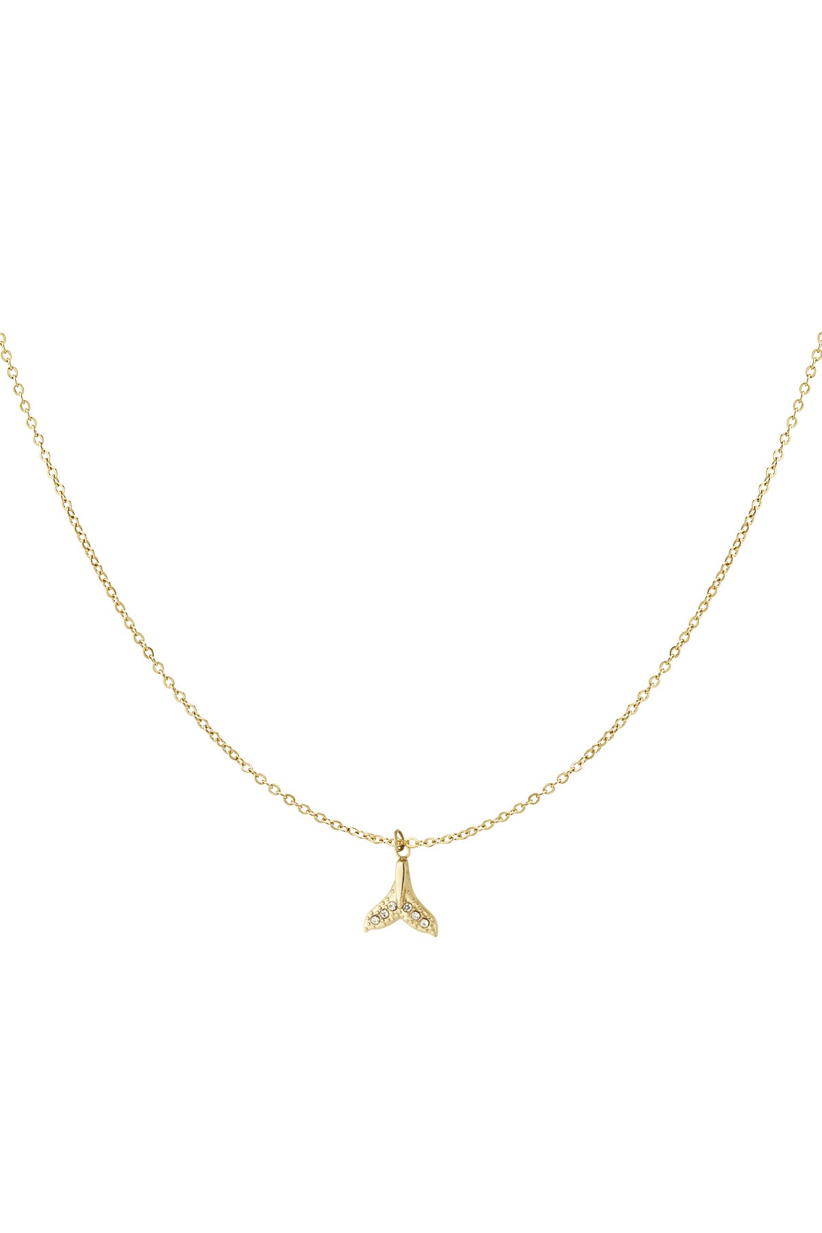 Whale tail necklace - Gold color h5 