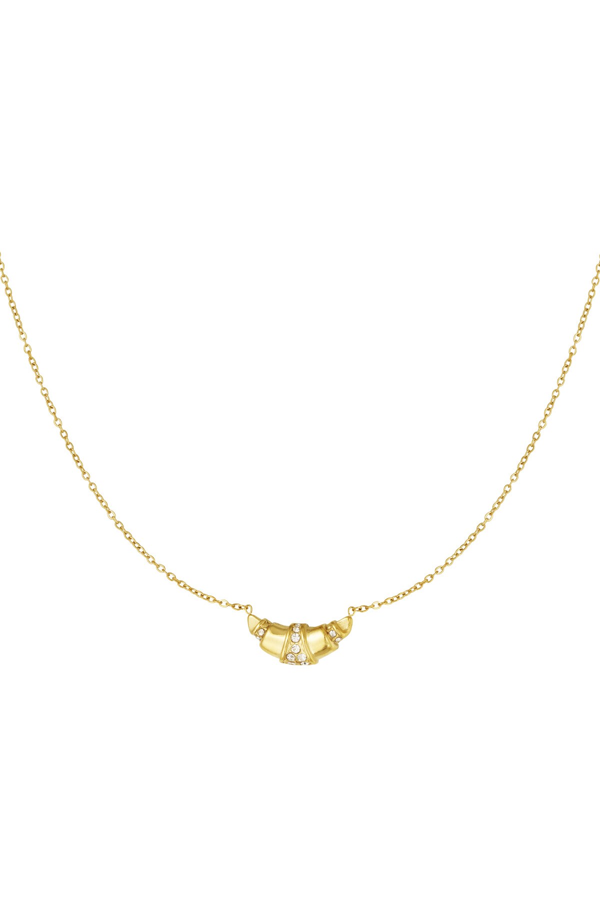 Glitter croissant necklace - Gold color h5 