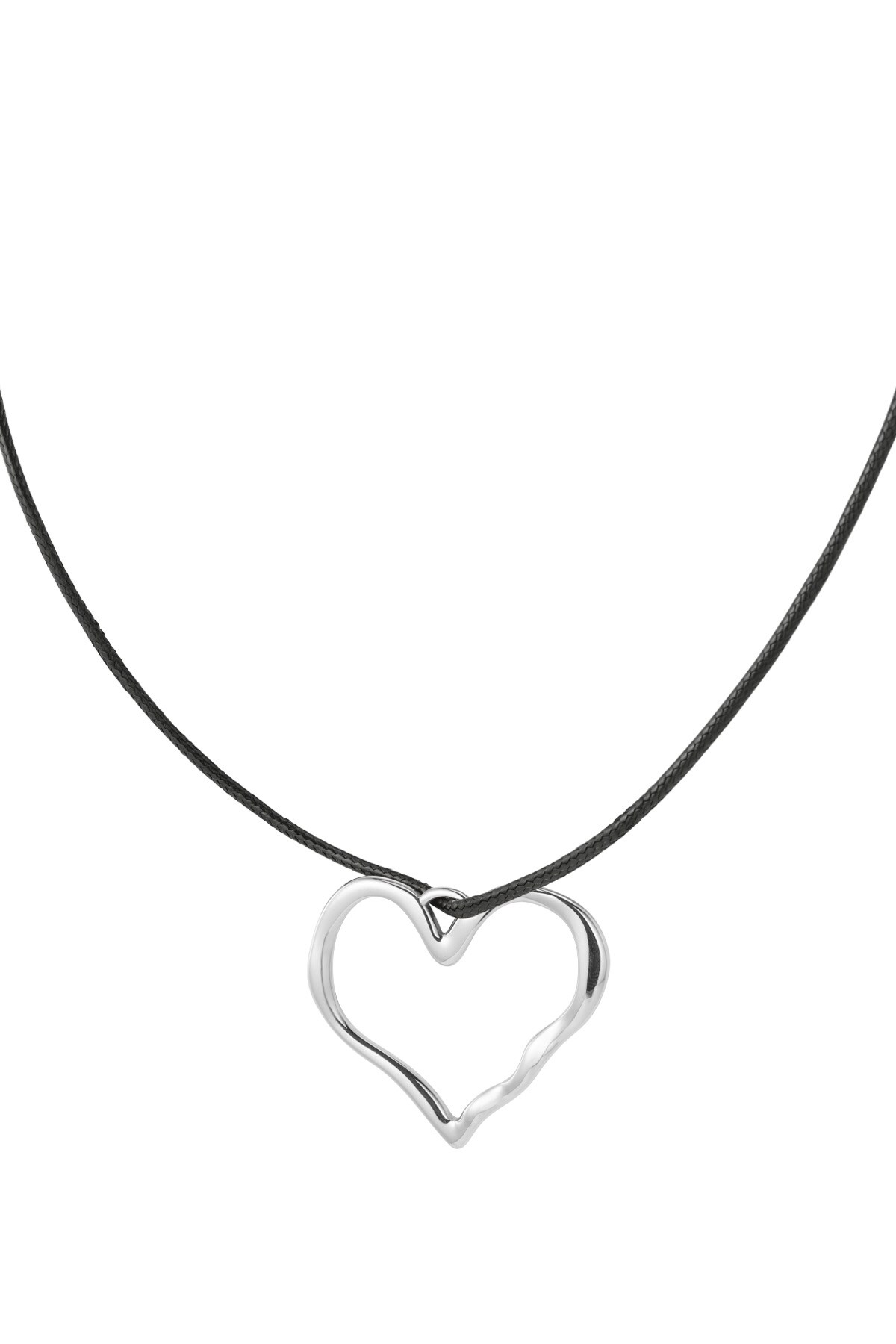 Rope chain large heart - Silver color h5 